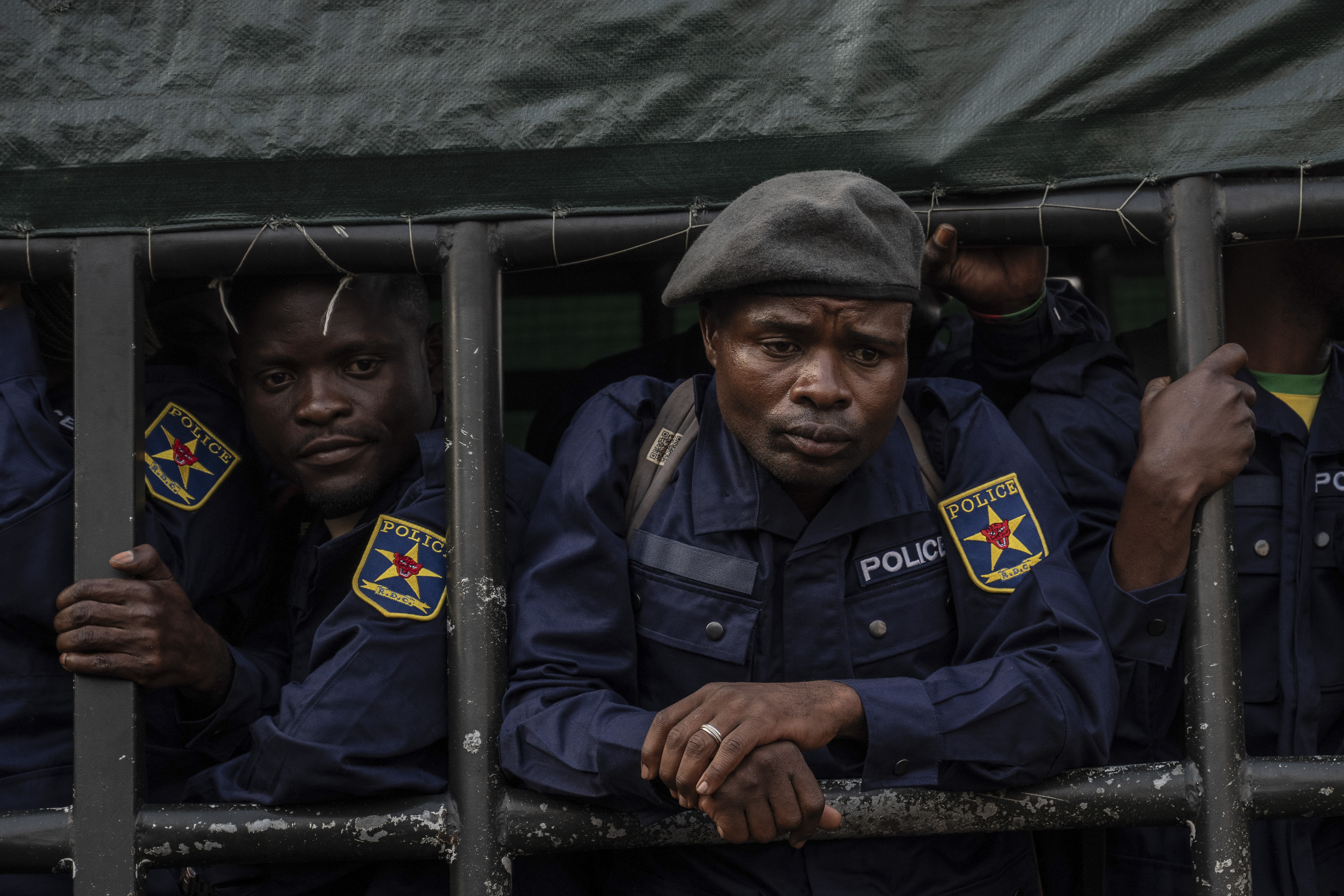 FILE - Former members of the Armed Forces of the Democratic Republic of Congo (FARDC) and police officers who allegedly surrendered to M23 rebels arrive in Goma, Congo, Feb. 23, 2025. (AP Photo/Moses Sawasawa, file)