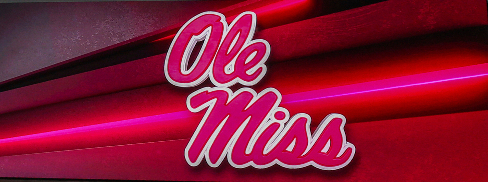 A video screen displays the Ole Miss team logo before a Gator Bowl NCAA college football game between Mississippi and Duke in Jacksonville, Fla., Jan. 2, 2025. (AP Photo/Gary McCullough)