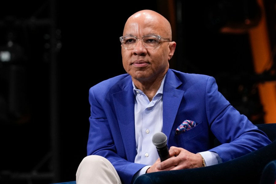 FILE - Darren Walker, president of the Ford Foundation, participates in the Gobal Citizen NOW conference in New York, Friday, April 28, 2023. (AP Photo/Seth Wenig, File)