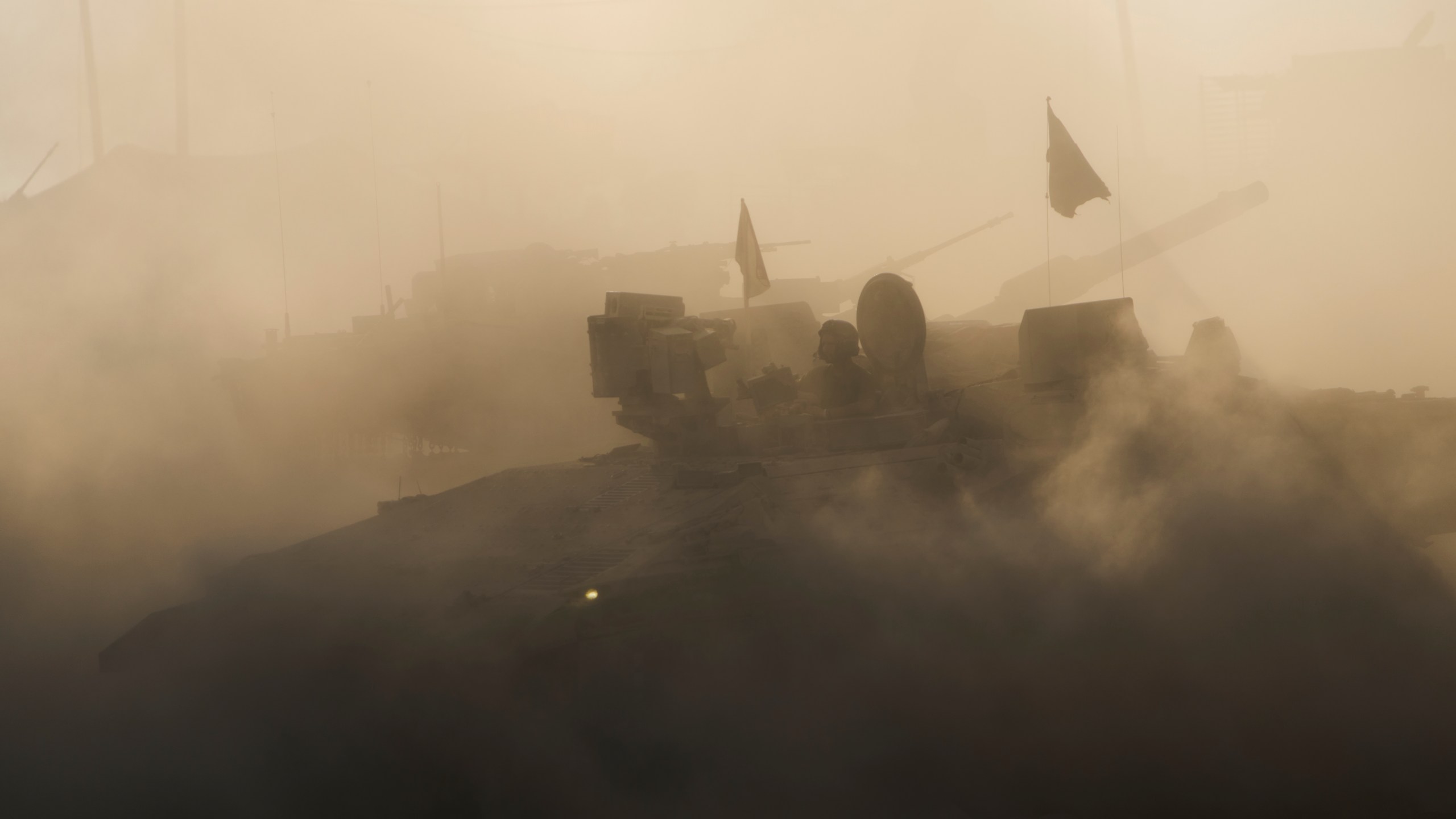 An Israeli military APC maneuvers at a gathering point near the Gaza Strip, in southern Israel, July 21, 2025. (AP Photo/Ariel Schalit)