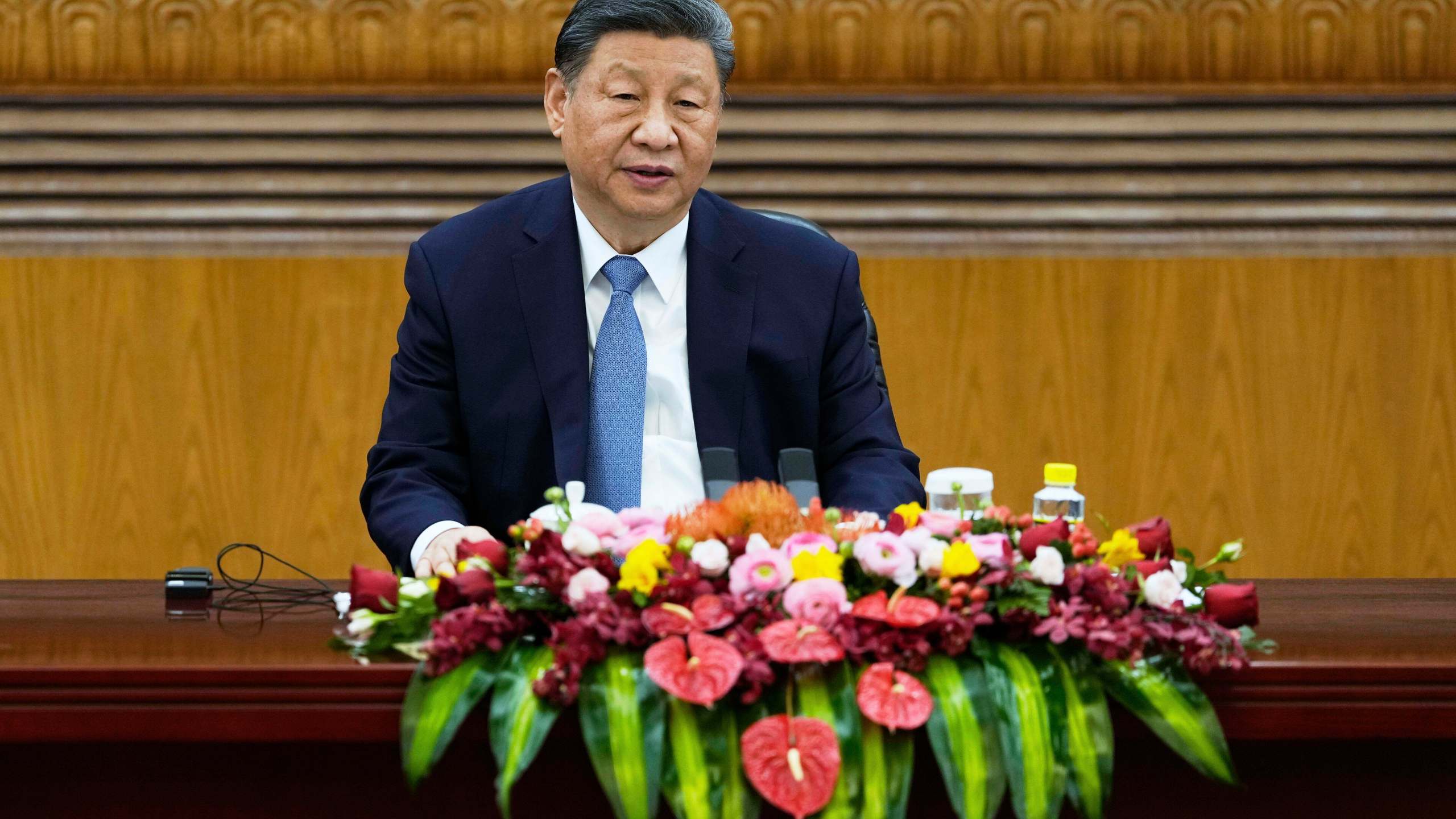 FILE - Chinese President Xi Jinping attends an event at the Great Hall of the People in Beijing on March 28, 2025. (AP Photo/Ng Han Guan, File)
