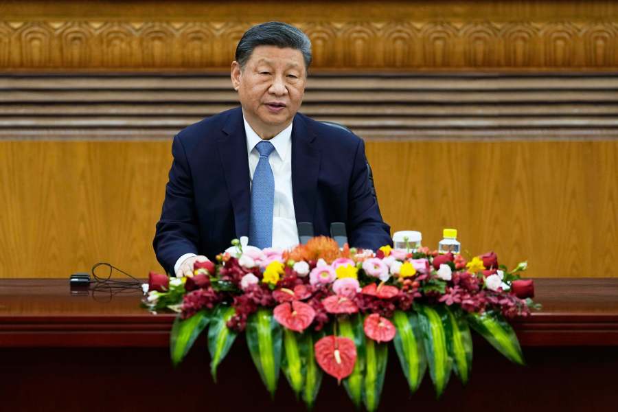 FILE - Chinese President Xi Jinping attends an event at the Great Hall of the People in Beijing on March 28, 2025. (AP Photo/Ng Han Guan, File)