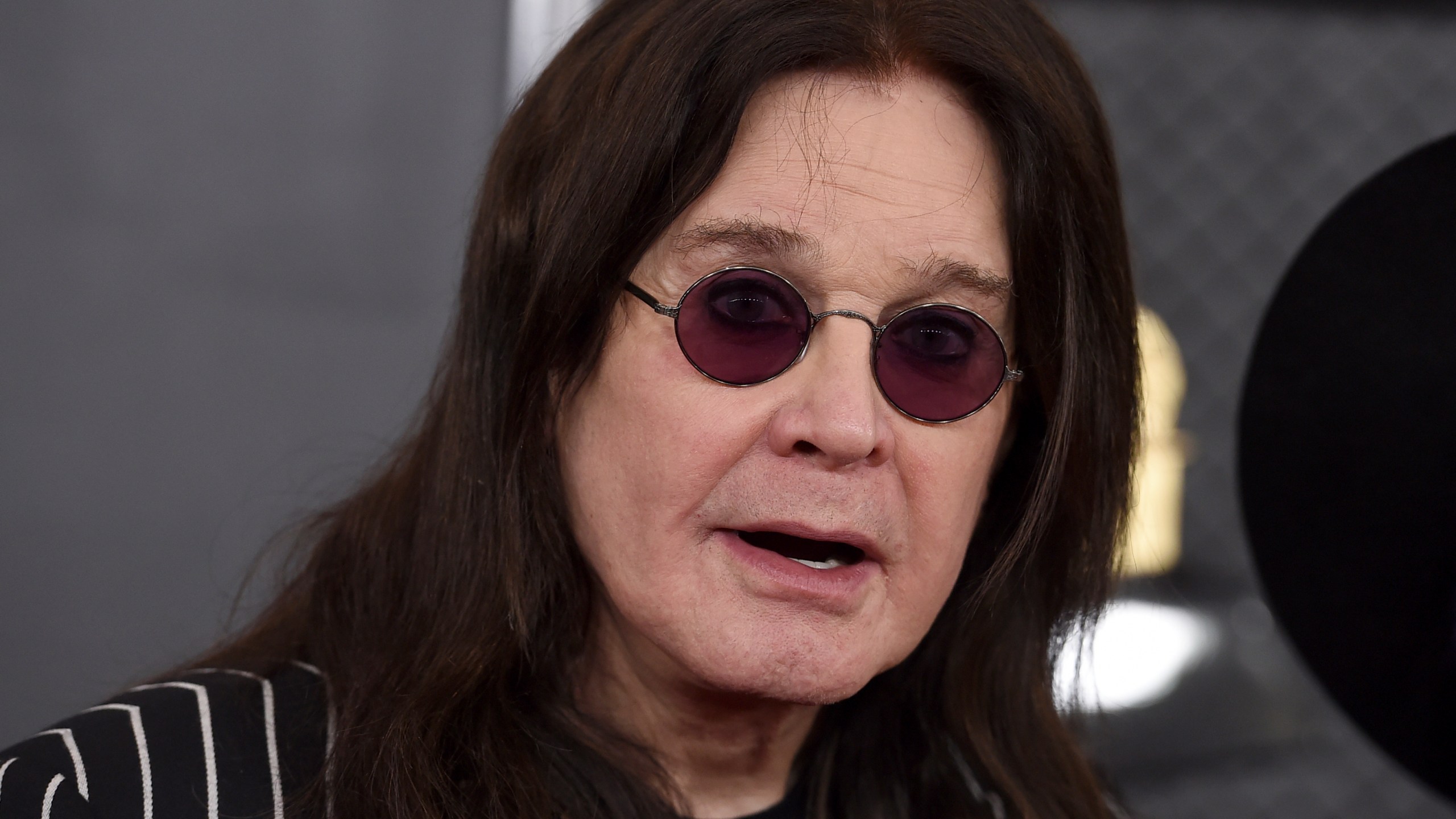 FILE - Ozzy Osbourne arrives at the 62nd annual Grammy Awards at the Staples Center on Jan. 26, 2020, in Los Angeles. (Photo by Jordan Strauss/Invision/AP, File)