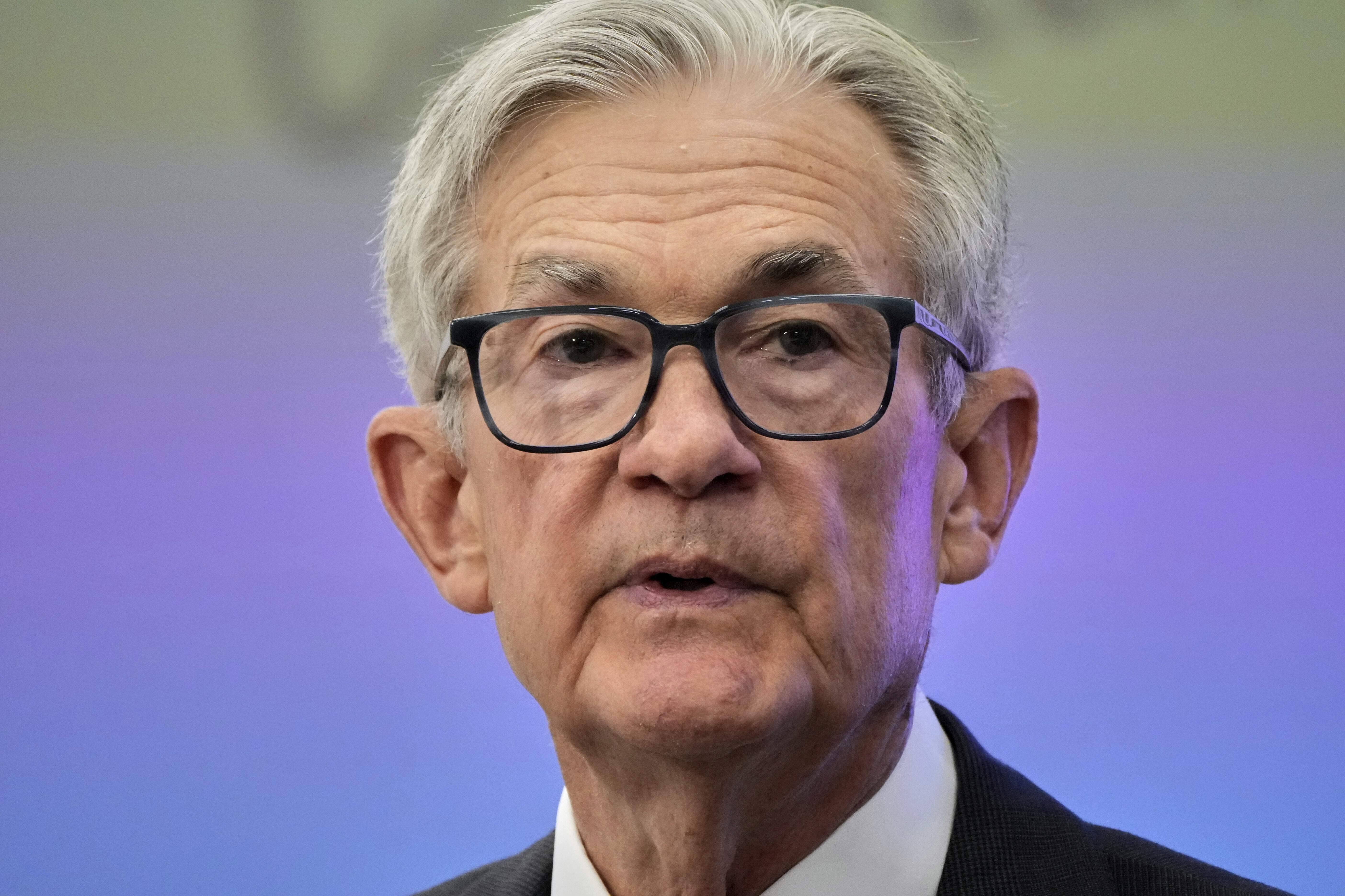 Federal Reserve Board Chairman Jerome Powell speaks during Federal Reserve Integrated Review of the Capital Framework for Large Banks Conference at the Federal Reserve in Washington, Tuesday, July 22, 2025. (AP Photo/Mark Schiefelbein)
