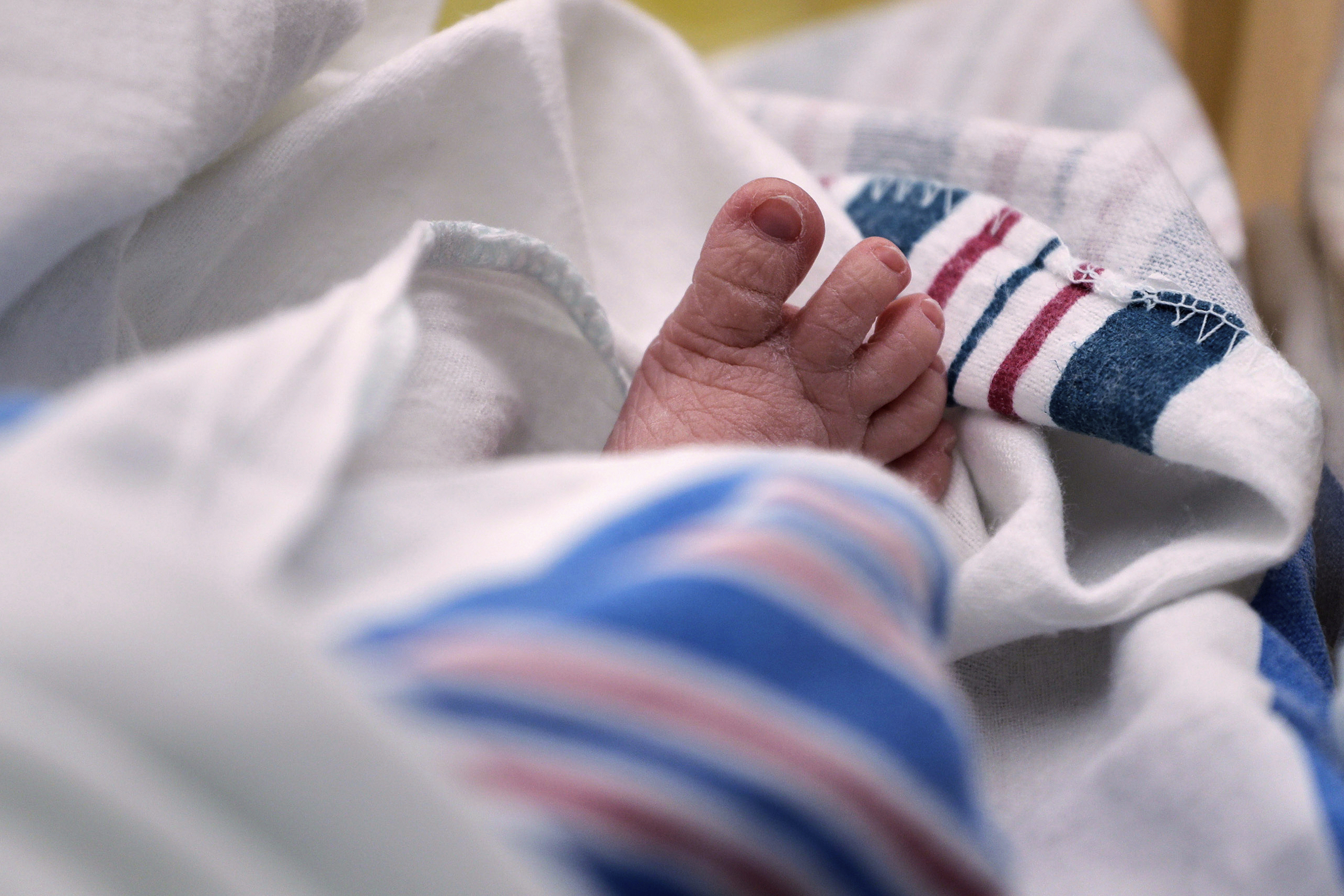 FILE - The toes of a baby are seen at a hospital in McAllen, Texas, on Wednesday, July 29, 2020. (AP Photo/Eric Gay, File)