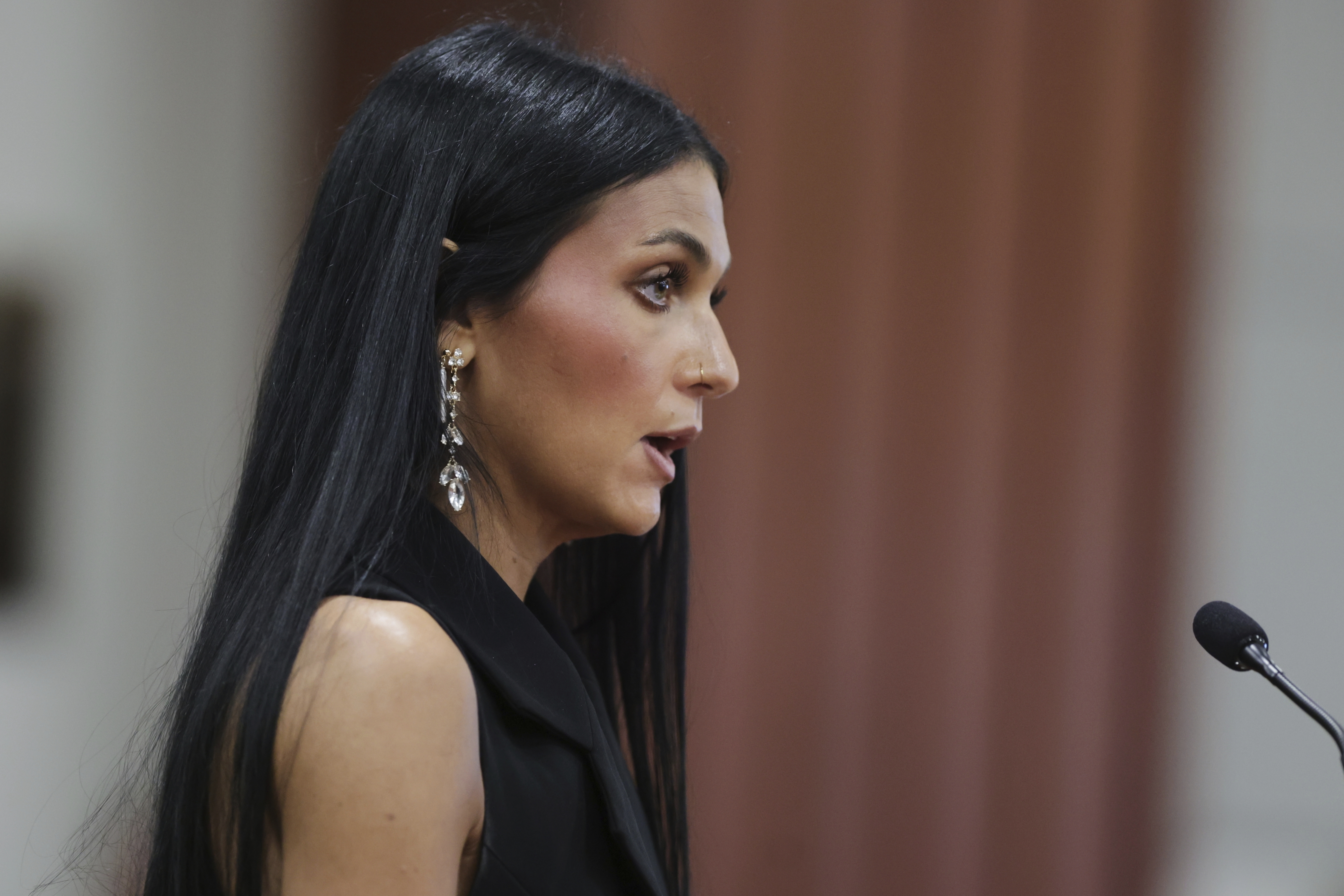 Alivea Goncalves, sister of victim Kaylee Goncalves speaks at the sentencing hearing of Bryan Kohberger at the Ada County Courthouse, Wednesday, July 23, 2025, in Boise, Idaho, for brutally stabbing four University of Idaho students to death nearly three years ago. (AP Photo/Kyle Green, Pool)