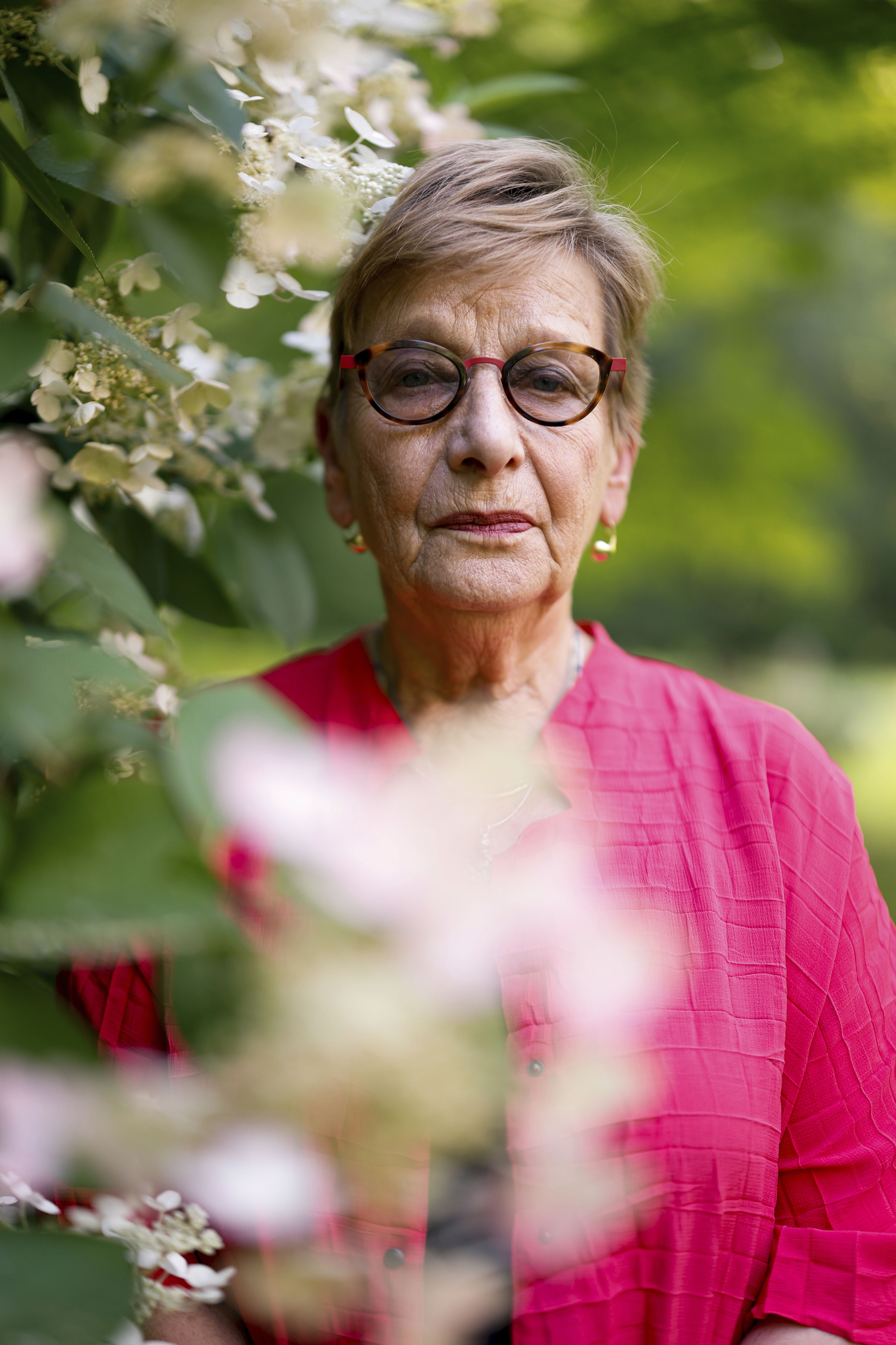 Marianne Hirsch, a professor at Columbia University, poses for a portrait on Thursday, July 24, 2025 in Norwich, Vt. (AP Photo/Michael Owens)