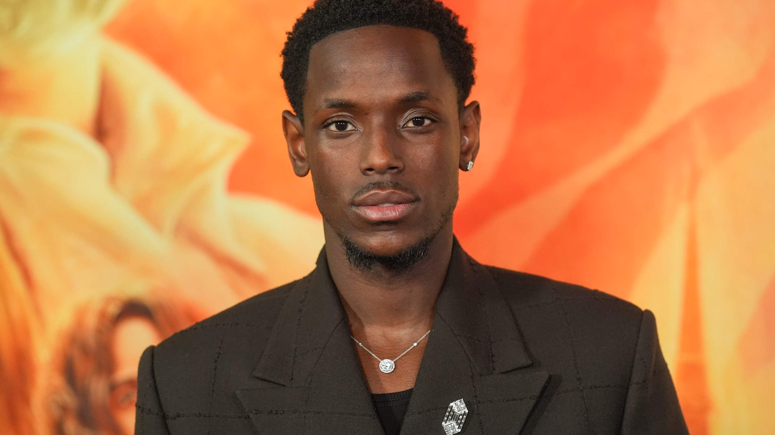 Micheal Ward arrives at the premiere of "Eddington" on Thursday, June 26, 2025, at the DGA Theater Complex in Los Angeles. (AP Photo/Chris Pizzello)