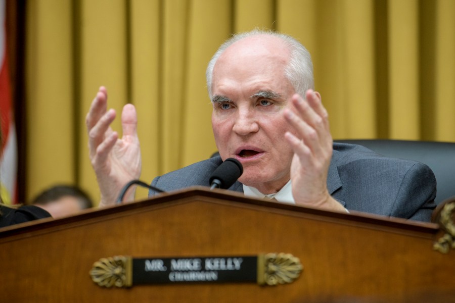 FILE - Rep. Mike Kelly, R-Pa., speaks during a hearing on the Secret Service's security failures regarding the assassination attempts on President-elect Donald Trump, Dec. 5, 2024, in Washington. (AP Photo/Rod Lamkey, Jr.)