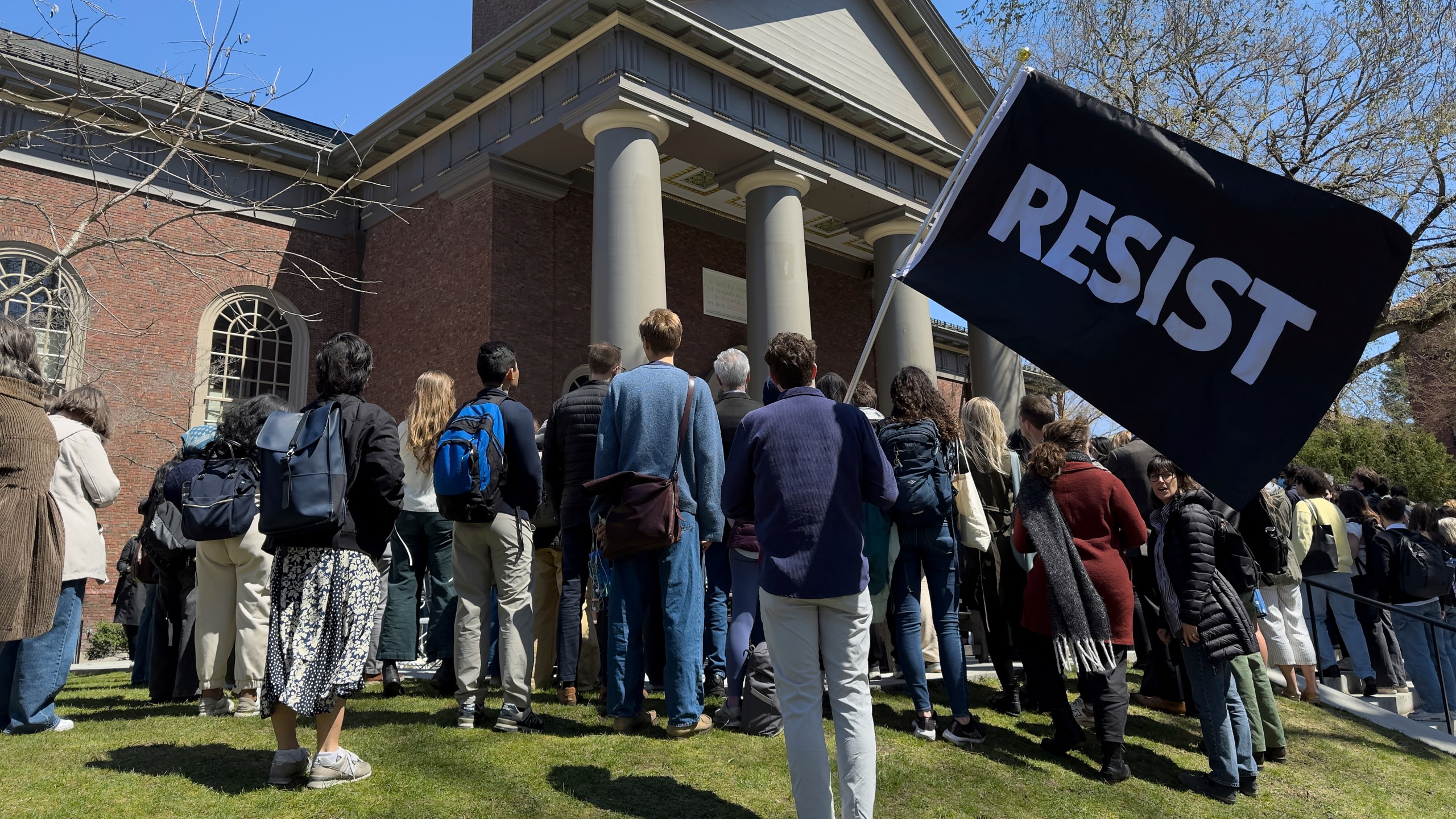 FILE - Students, faculty and members of the Harvard University community rally, April 17, 2025, in Cambridge, Mass. (AP Photo, File)