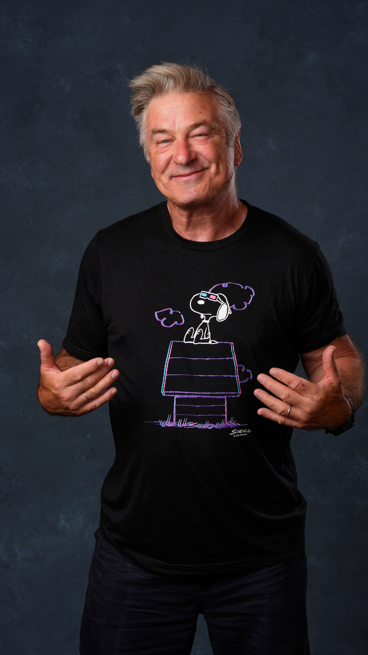 Alec Baldwin poses for a portrait to promote the 75th anniversary of "Peanuts" during Comic-Con International on Thursday, July 24, 2025, in San Diego. (AP Photo/Chris Pizzello)