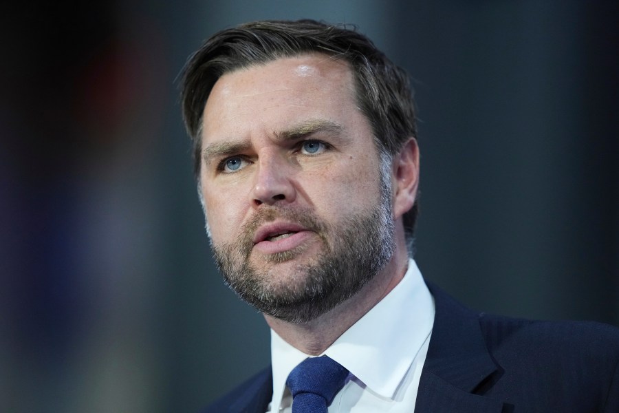 Vice President JD Vance speaks at Don's Machine Shop in West Pittston, Pa., Wednesday, July 16, 2025. (AP Photo/Matt Rourke)