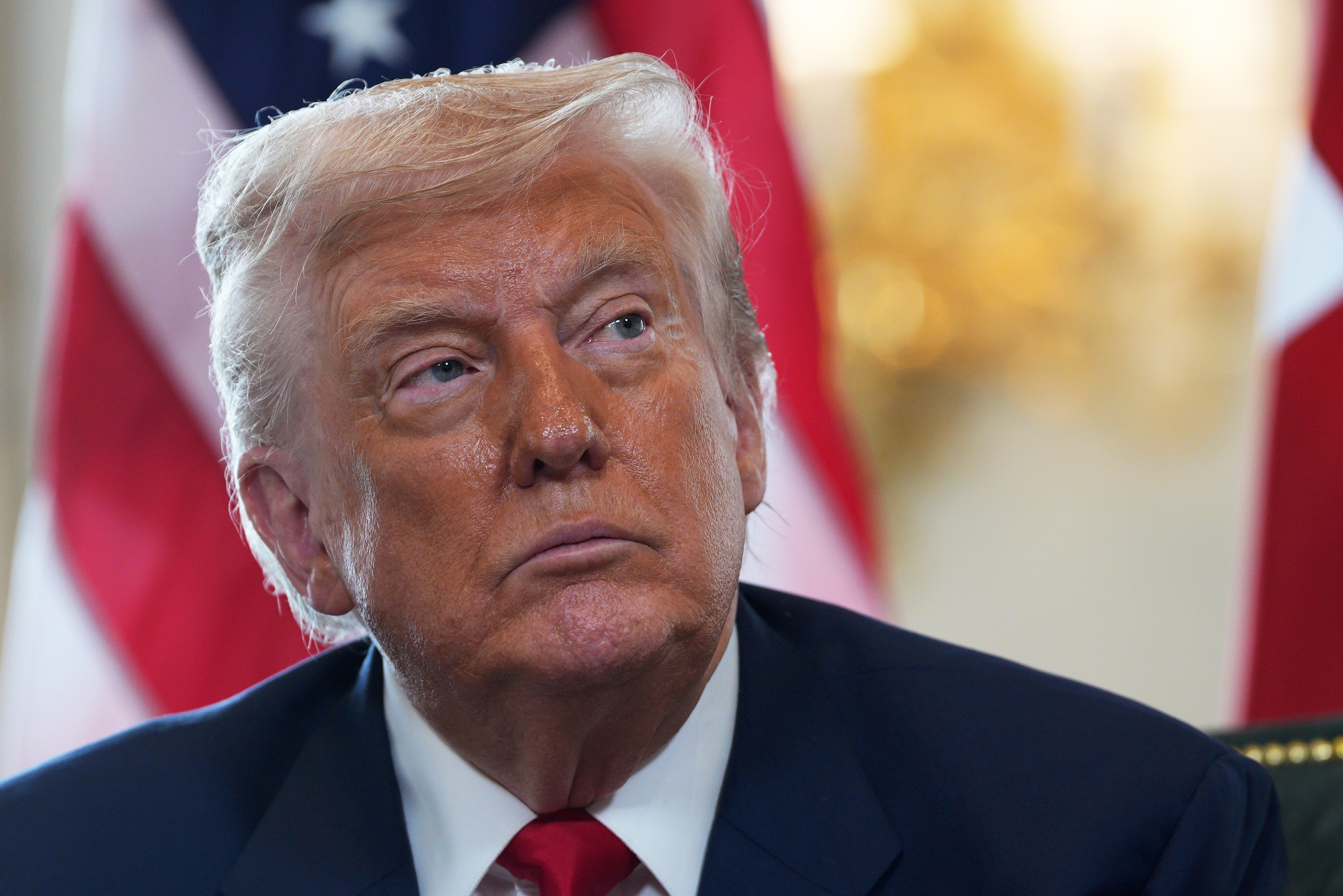 President Donald Trump meets with Britain's Prime Minister Keir Starmer at Trump Turnberry golf club on Monday, July 28, 2025 in Turnberry, Scotland. (Christopher Furlong/Pool Photo via AP)