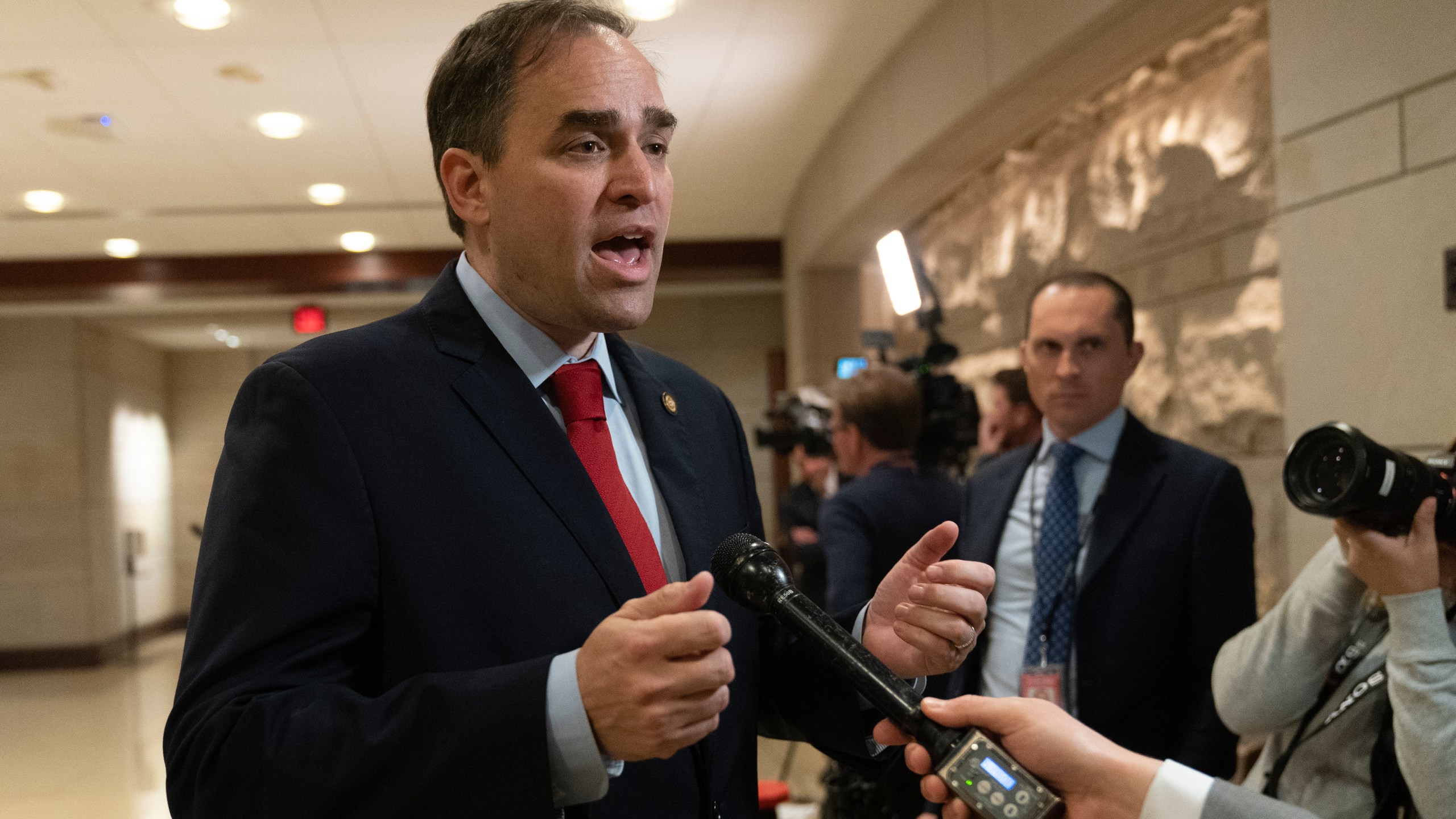 FILE - Rep. Wiley Nickel, D-N.C., speaks to reporters on Capitol Hill in Washington, Nov. 14, 2022. (AP Photo/Manuel Balce Ceneta, File)