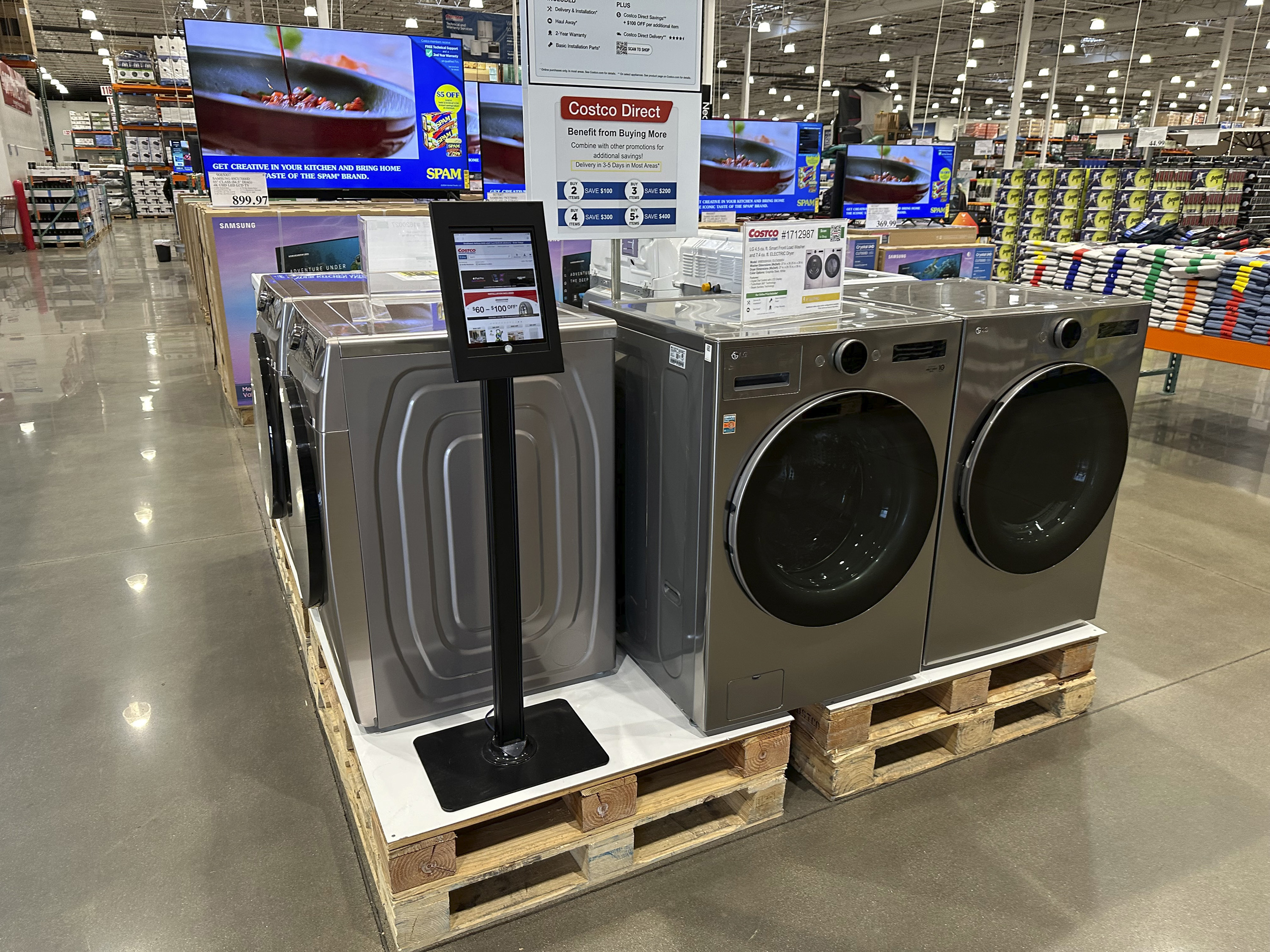 FILE - Appliances are displayed in a Costco warehouse on March 17, 2024, in Sheridan, Colo. (AP Photo/David Zalubowski, file)