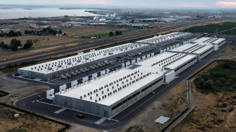 FILE - Amazon Web Services data center is visible on Aug. 22, 2024, in Boardman, Ore. (AP Photo/Jenny Kane, File)