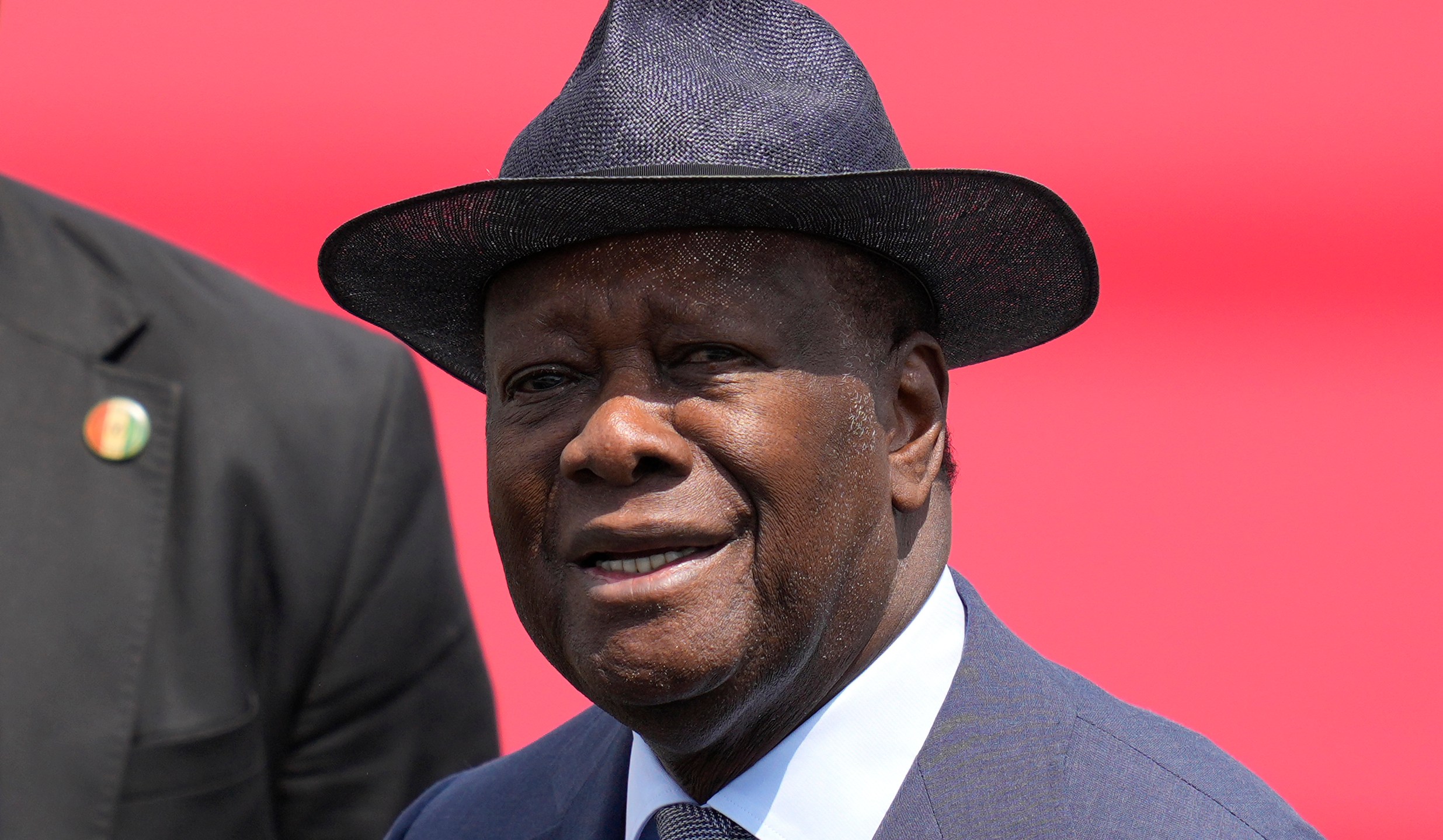 FILE - Ivory Coast's President Alassane Ouattara arrives at the Seoul airport in Seongnam, South Korea, for the 2024 South Korea-Africa Summit, Sunday, June 2, 2024. (AP Photo/Lee Jin-man, file)