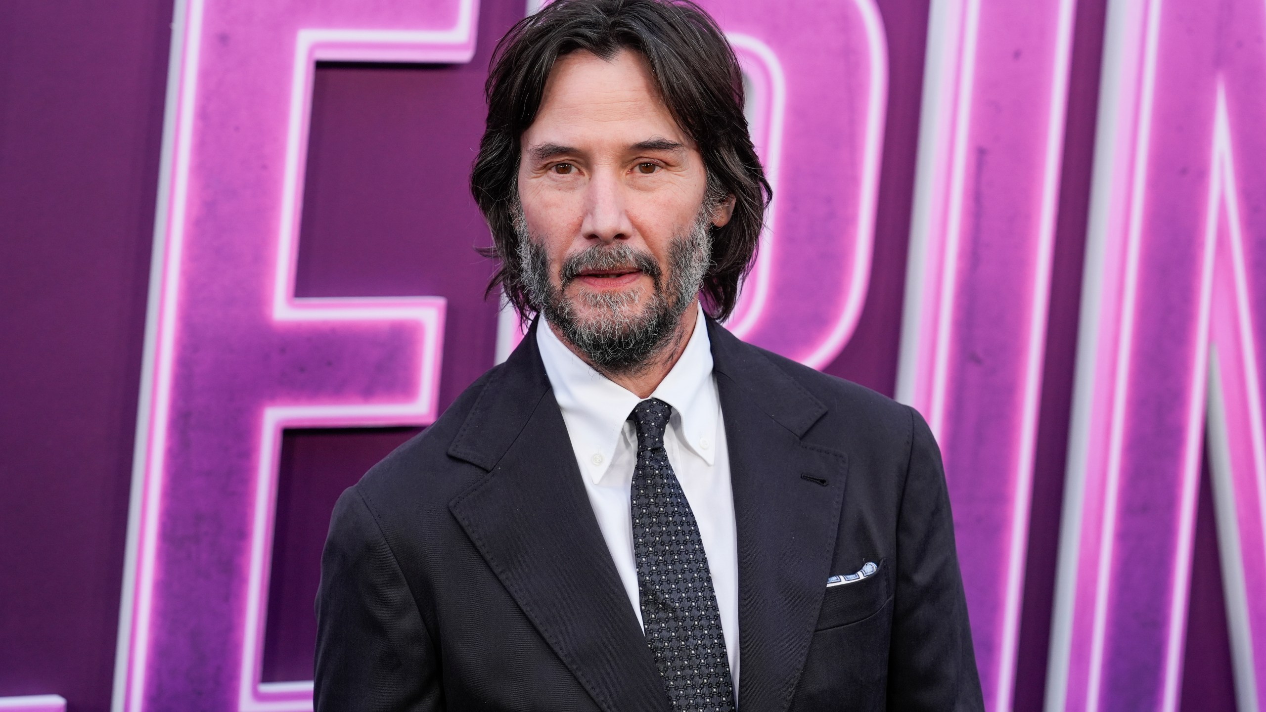 FILE - Keanu Reeves arrives at the premiere of "Ballerina" on Tuesday, June 3, 2025, at TCL Chinese Theatre in Los Angeles. (AP Photo/Chris Pizzello, File)