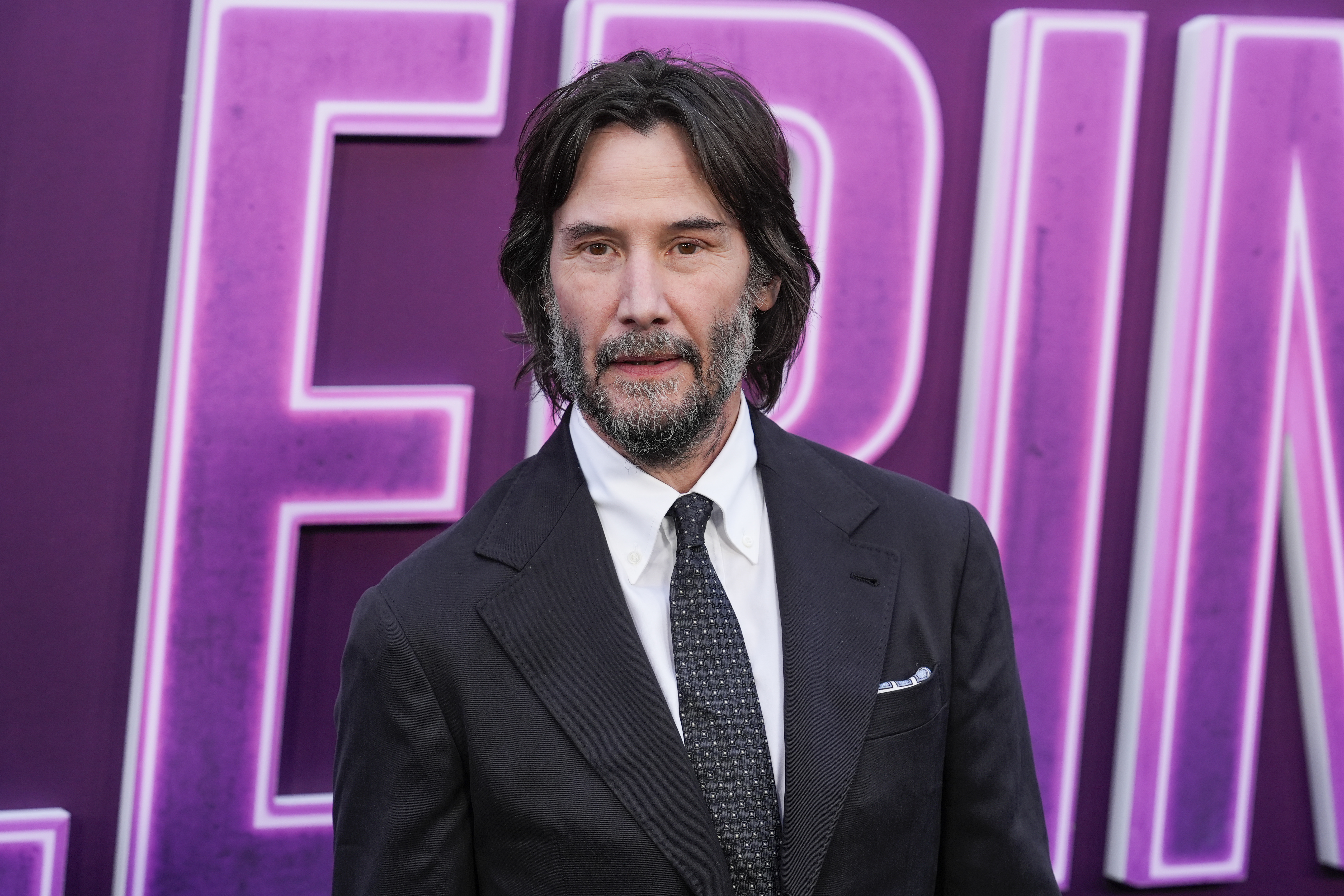 FILE - Keanu Reeves arrives at the premiere of "Ballerina" on Tuesday, June 3, 2025, at TCL Chinese Theatre in Los Angeles. (AP Photo/Chris Pizzello, File)