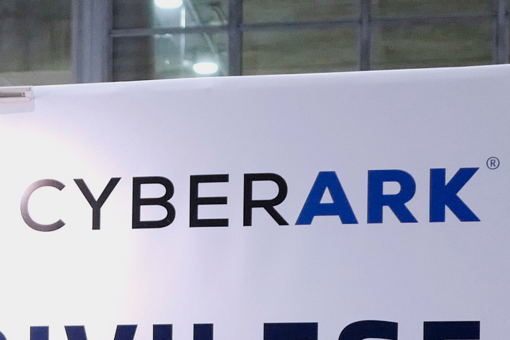 FILE - The stand of Cyberark at the Cybersecurity Conference is shown in Lille, northern France, Wednesday Jan. 29, 2020. (AP Photo/Michel Spingler, File)