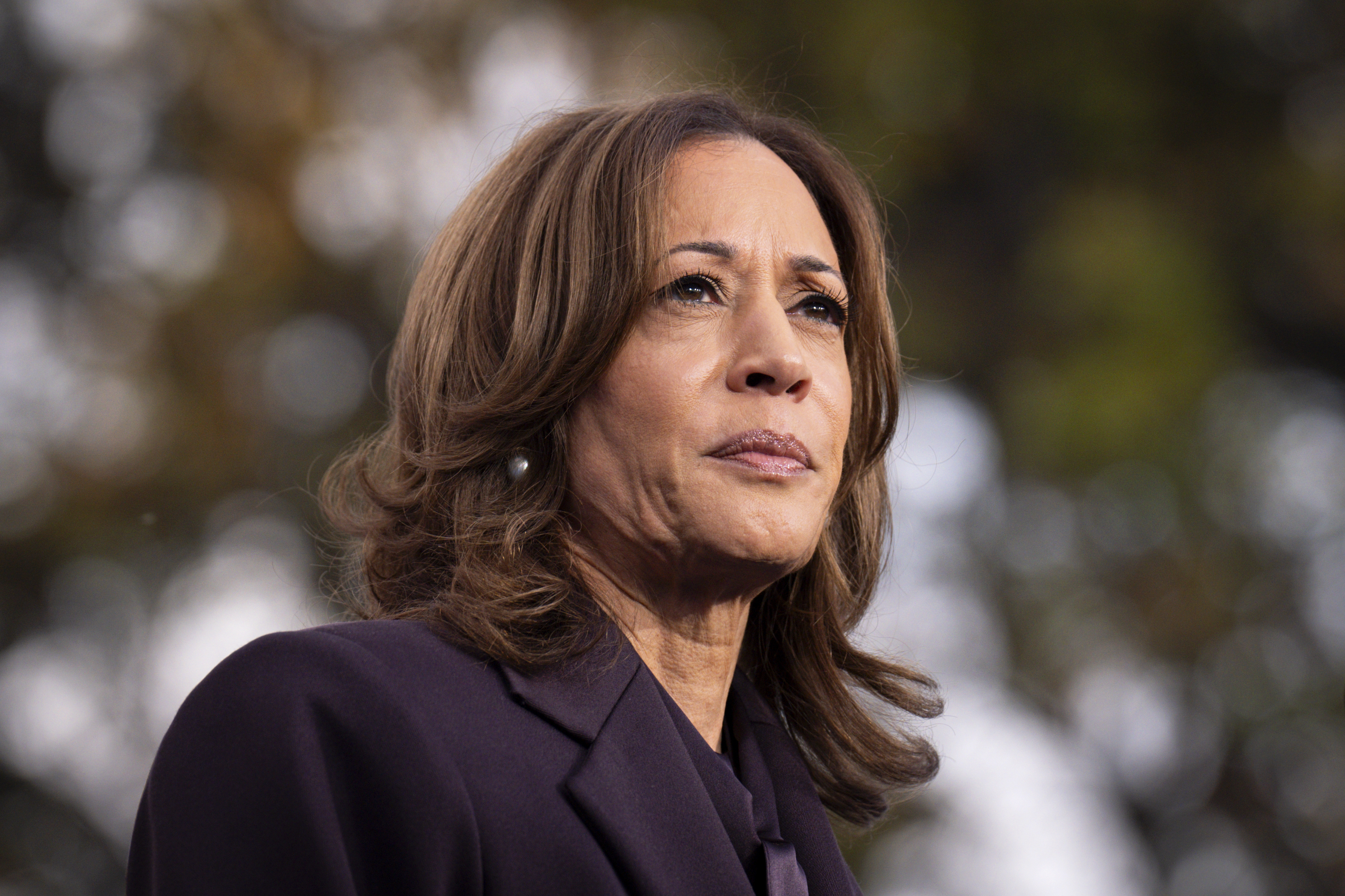 FILE - Democratic presidential nominee Vice President Kamala Harris speaks in Washington, Nov. 6, 2024. (AP Photo/Jacquelyn Martin, File)