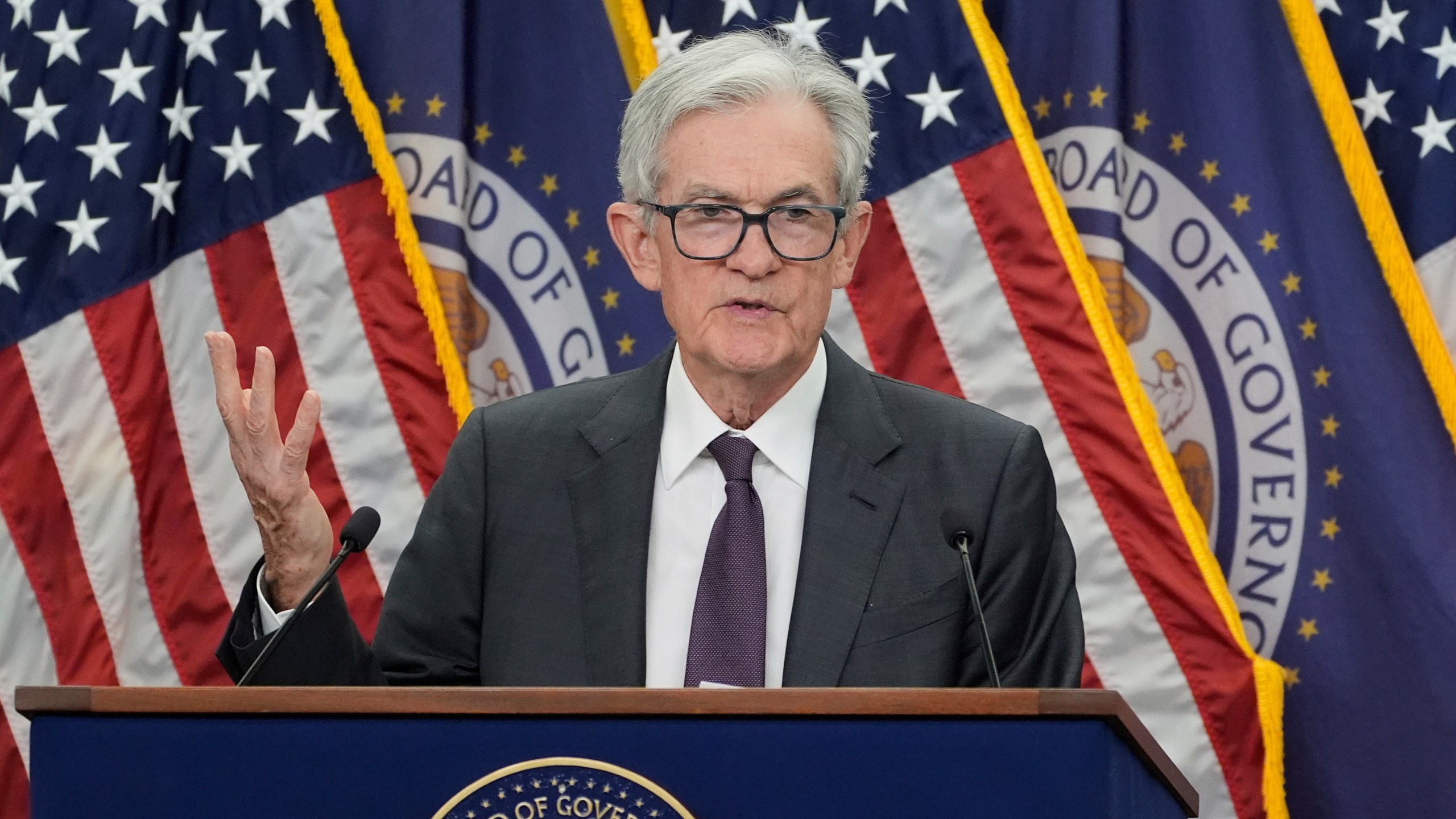 Federal Reserve Chairman Jerome Powell, speaks during a news conference following the Federal Open Market Committee meeting, Wednesday, July 30, 2025, in Washington. (AP Photo/Manuel Balce Ceneta)