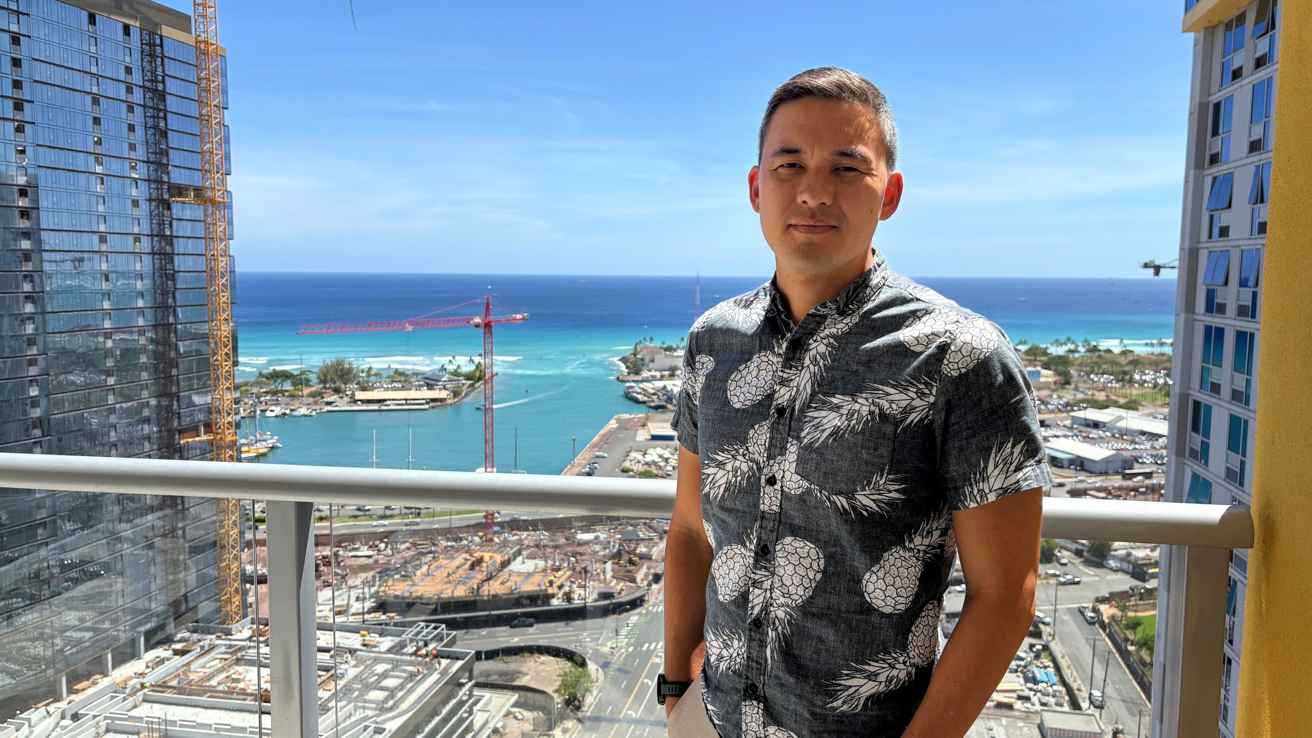 In this photo provided by Amy Sun-Miyashiro, David Sun-Miyashiro poses for a portrait in Honolulu, on Wednesday, July 30, 2025. (Amy Sun-Miyashiro via AP)
