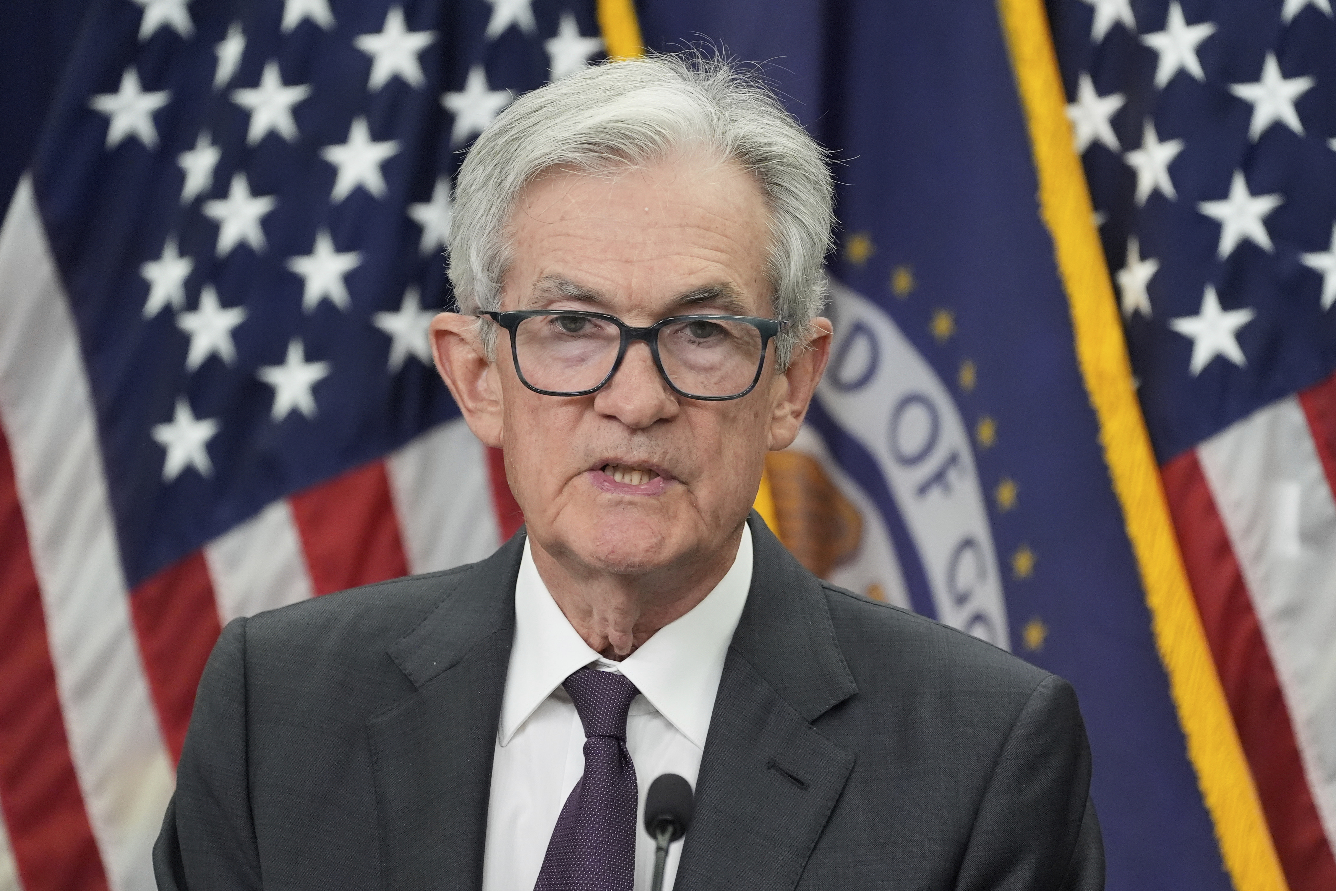 Federal Reserve Chairman Jerome Powell, speaks during a news conference following the Federal Open Market Committee meeting, Wednesday, July 30, 2025, in Washington. (AP Photo/Manuel Balce Ceneta)