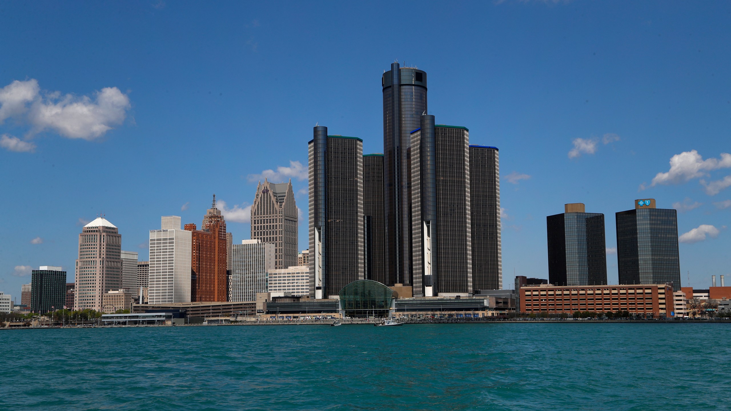 FILE - The Detroit skyline is seen, May 12, 2020, in Detroit. (AP Photo/Paul Sancya, File)
