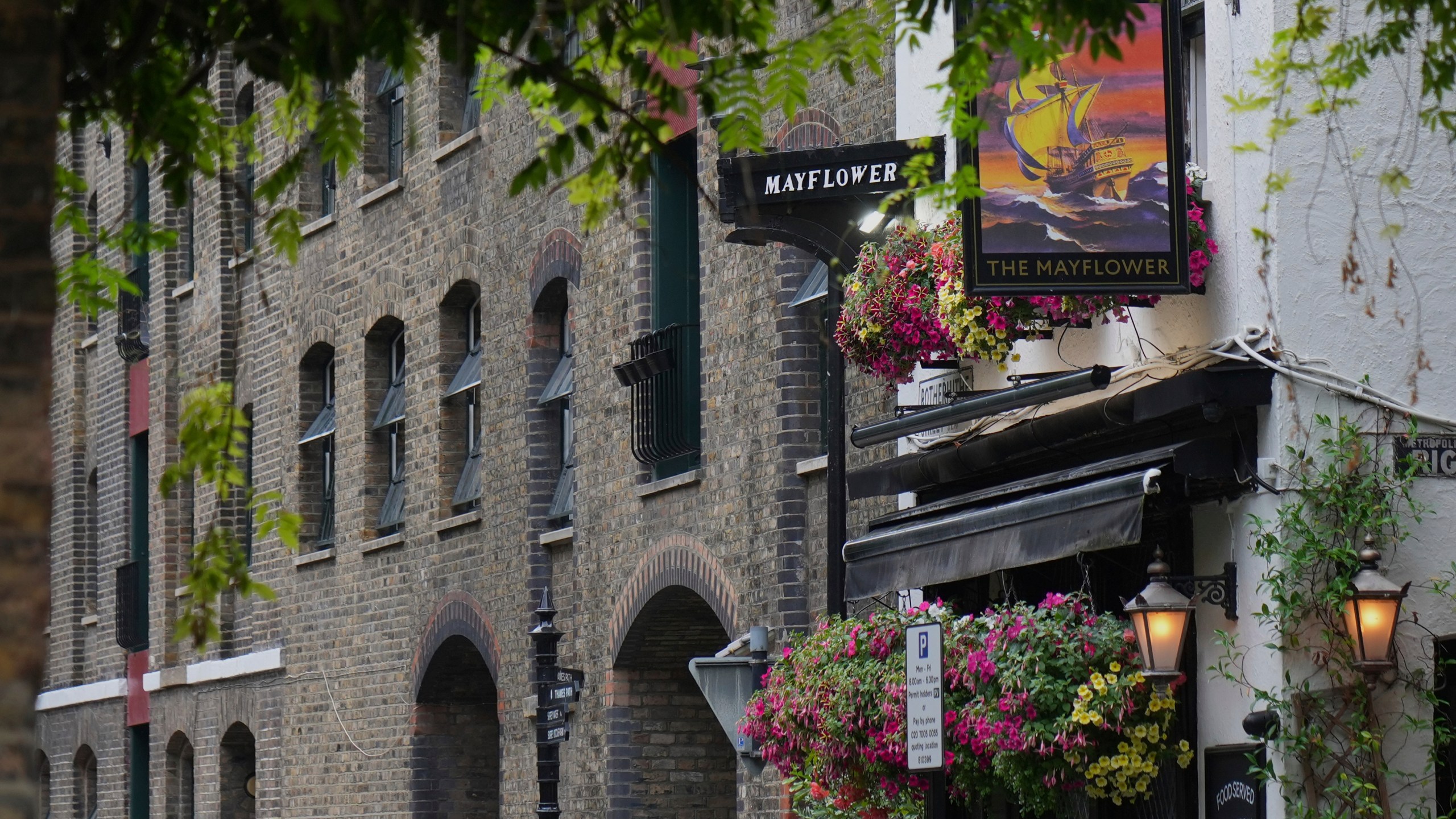The Mayflower, a British pub in London, Wednesday, July 23, 2025. (AP Photo/Joanna Chan)