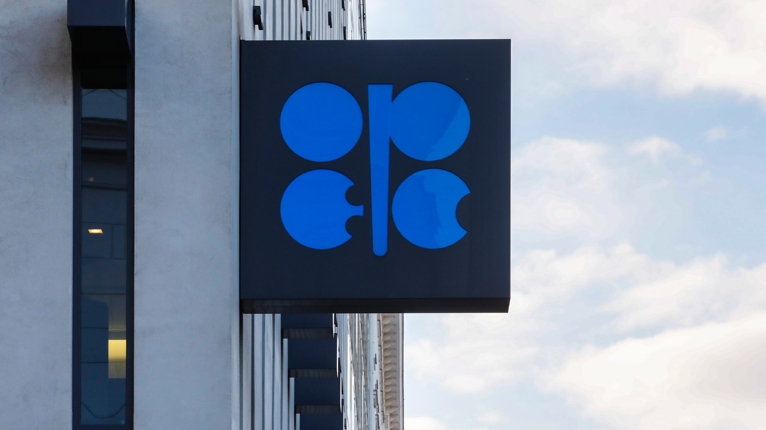 FILE -The logo of the Organization of the Petroleum Exporting Countries (OPEC) is seen outside of OPEC's headquarters in Vienna, Austria, March 3, 2022. (AP Photo/Lisa Leutner, File)