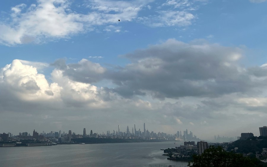 The New York City skyline is seen from Fort Lee, N.J., July 27, 2025. (AP Photo/Pablo Salinas)