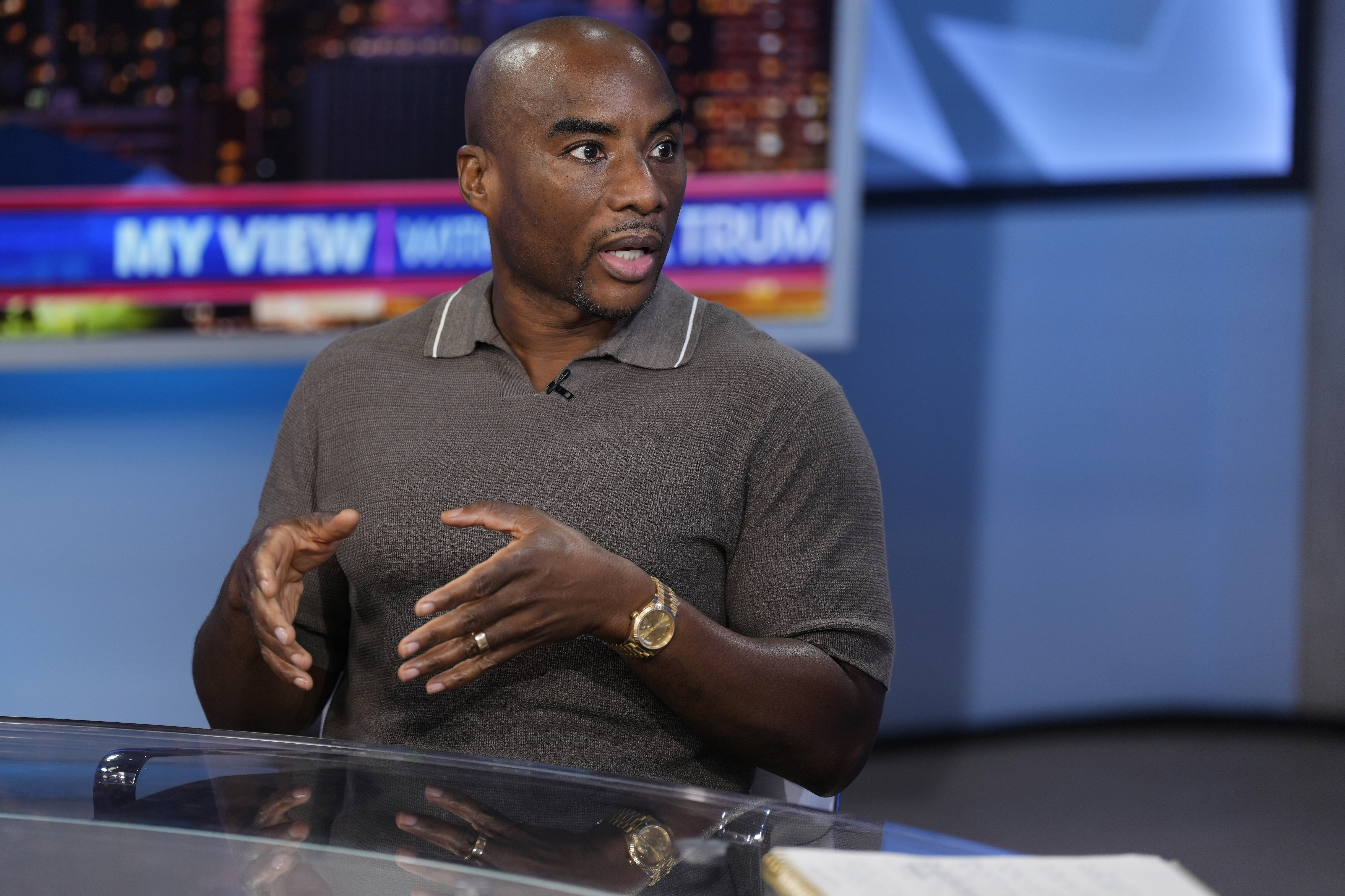 Charlamagne tha God appears on FOX News Channel's "My View with Lara Trump," on Thursday, July 31, 2025, in New York. (Photo by Charles Sykes/Invision/AP)