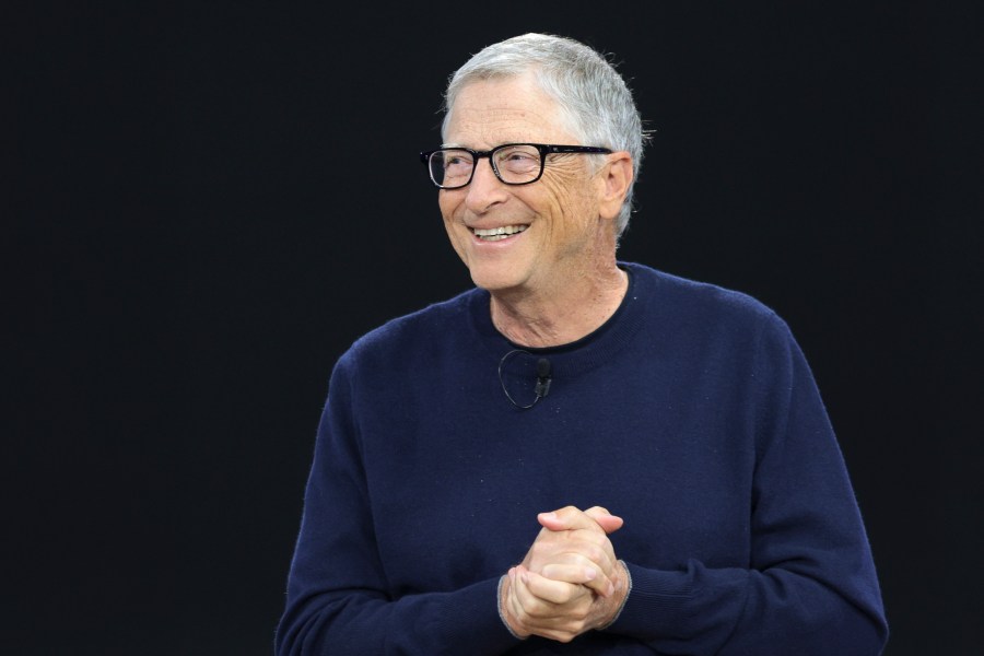 FILE - Microsoft co-founder and former CEO Bill Gates speaks during a 50th Anniversary celebration event at Microsoft headquarters on April 4, 2025, in Redmond, Wash. (AP Photo/Jason Redmond, File)