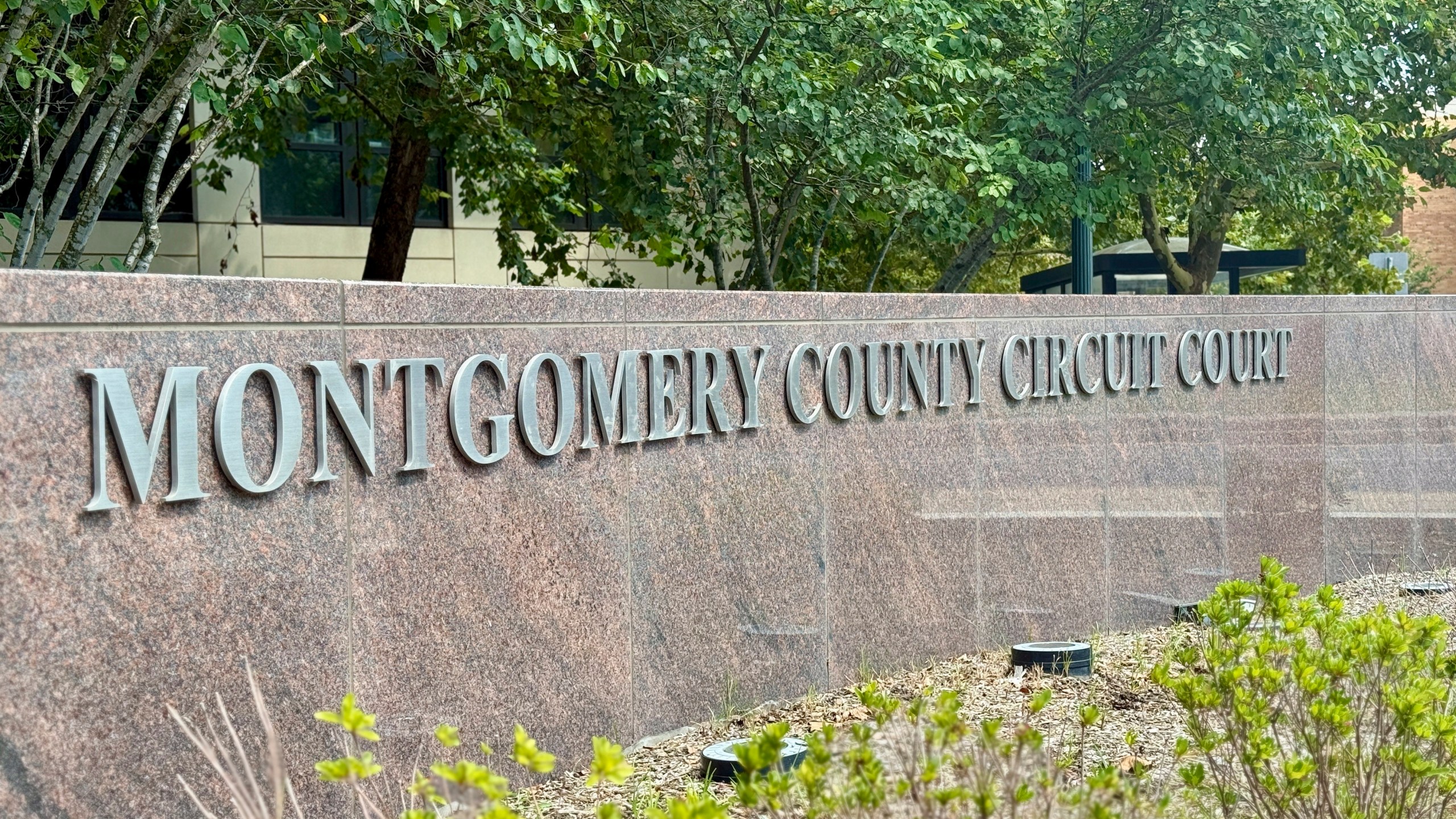 The outside of the Montgomery County Circuit Court is seen in Rockville, Md., Monday, Aug. 4, 2025. (AP Photo/Lea Skene)