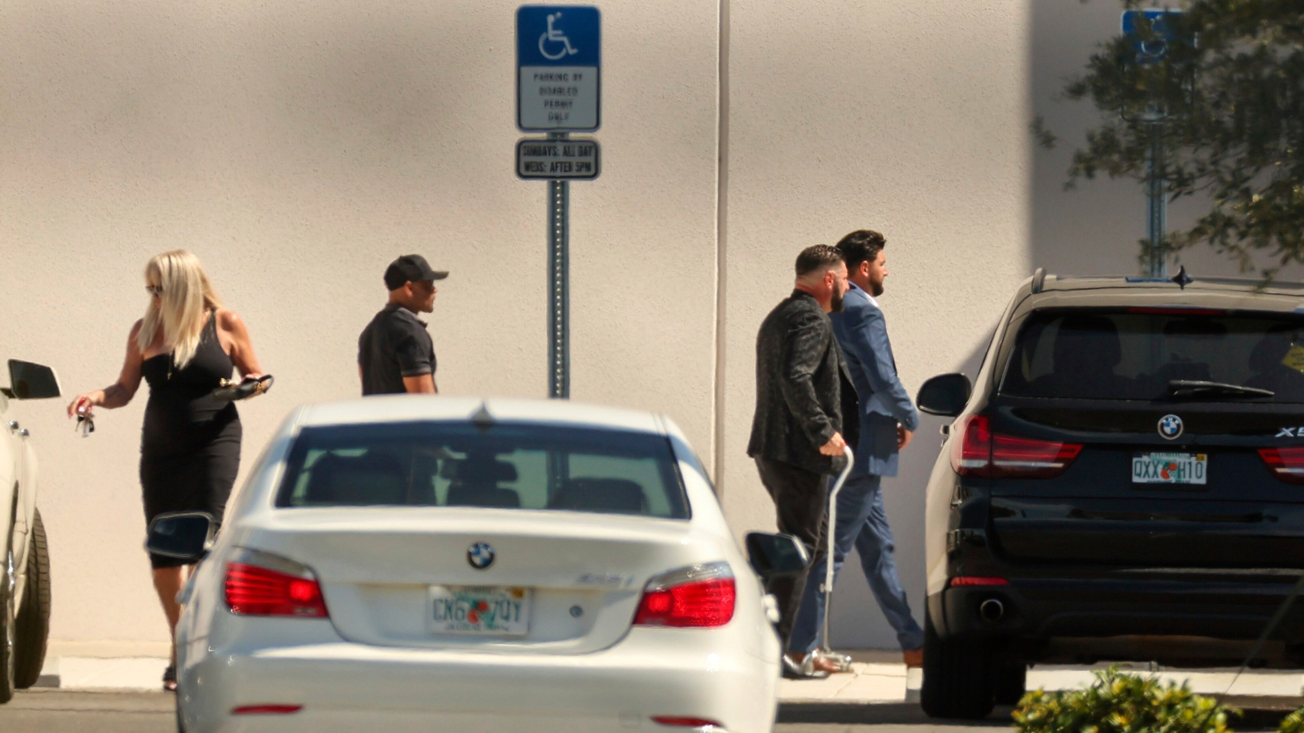 Guests arrive for a memorial service to honor Terry Bollea, better know as wrestler Hulk Hogan, at Indian Rocks Baptist Church, Tuesday, Aug. 5, 2025, in Largo, Fla. (Luis Santana/Tampa Bay Times via AP)
