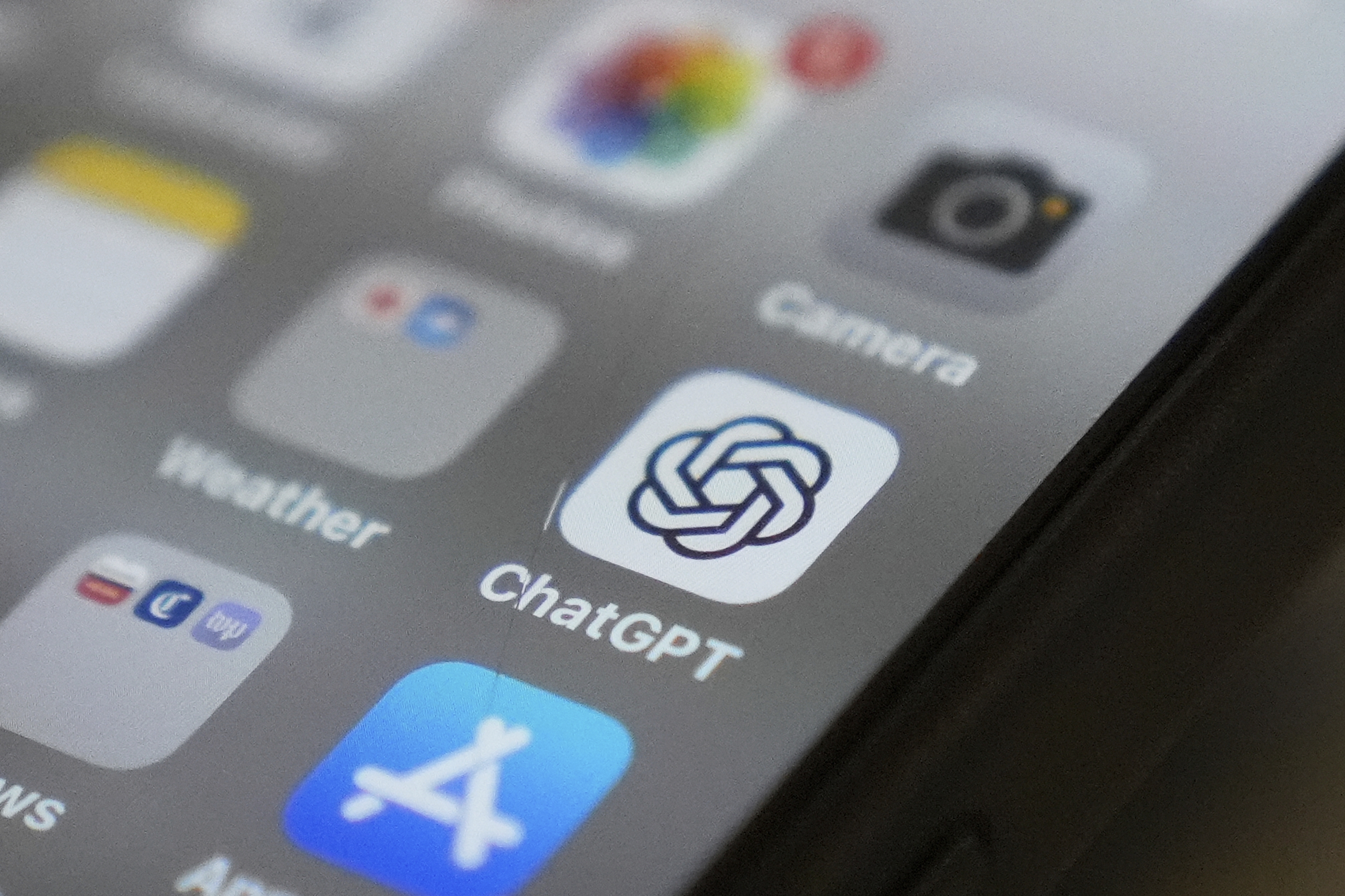 Chat GPT app icon is seen on a smartphone screen, Monday, Aug. 4, 2025, in Chicago. (AP Photo/Kiichiro Sato)