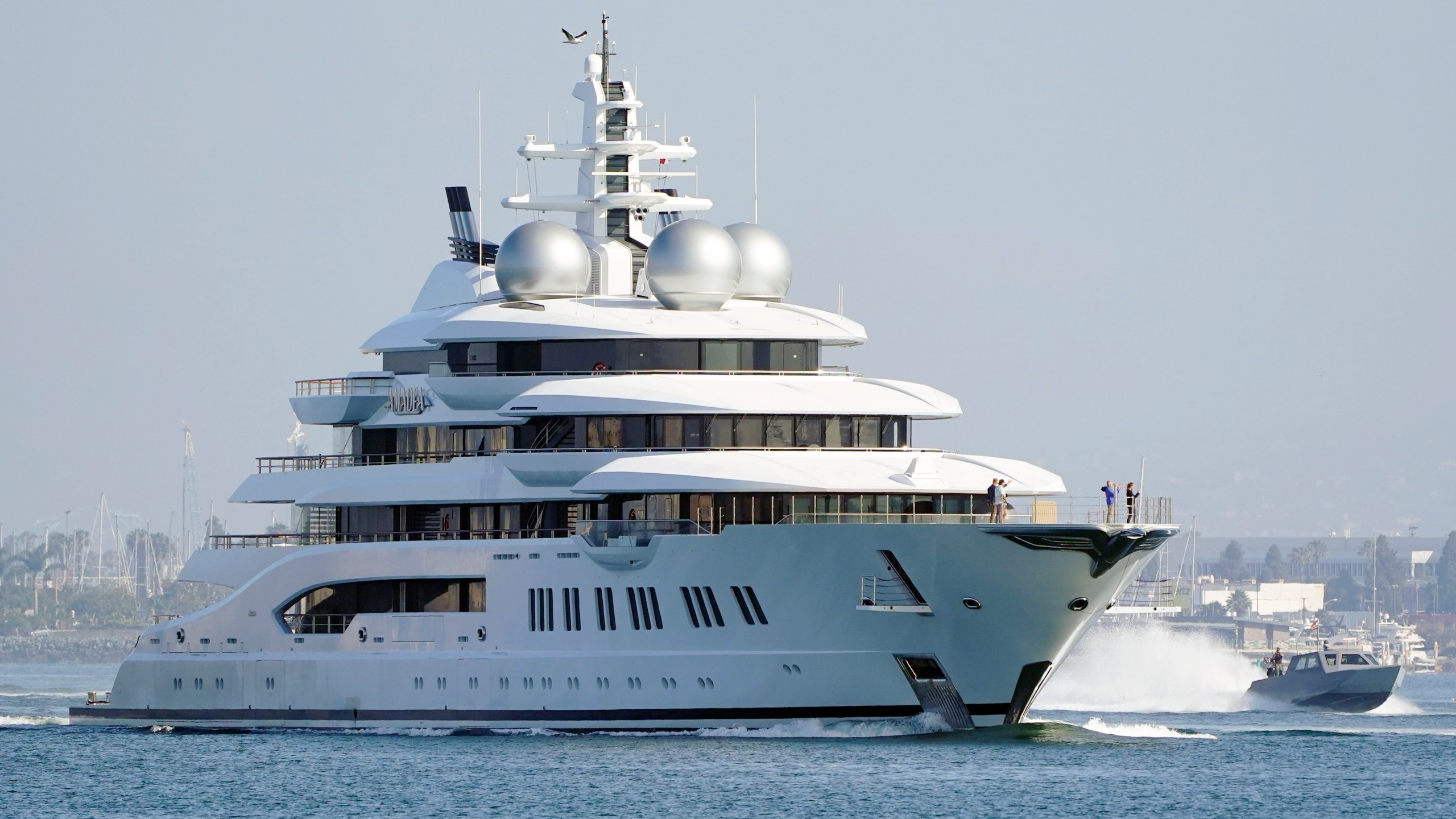 FILE - The super yacht Amadea sails into the San Diego Bay June 27, 2022, seen from Coronado, Calif. The United States is auctioning off the $325 million luxury superyacht Amadea, its first sale of a seized Russian superyacht since the launch of Russia’s full-scale invasion of Ukraine. The auction comes as President Donald Trump pressures Russian President Vladimir Putin to end the war. (AP Photo/Gregory Bull, File)