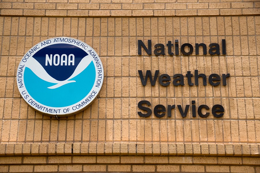 FILE - This photo shows the National Weather Service monitoring station in Brownville, Texas, May 23, 2014. (David Pike/Valley Morning Star via AP, File)