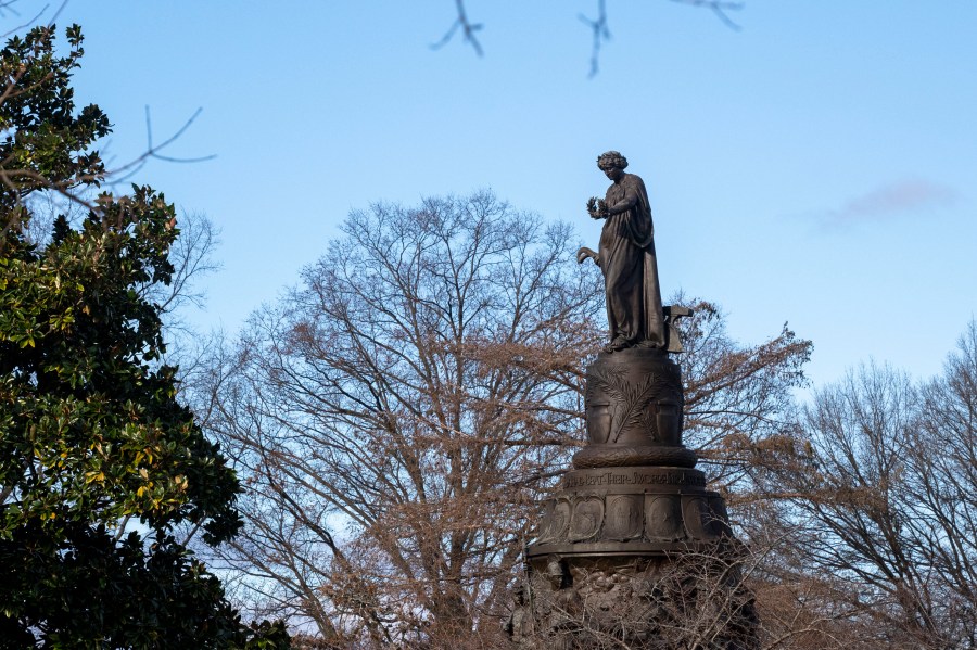 FILE - A Confederate Memorial is seen in Arlington National Cemetery in Arlington, Va., Dec. 18, 2023. (AP Photo/Kevin Wolf, File)