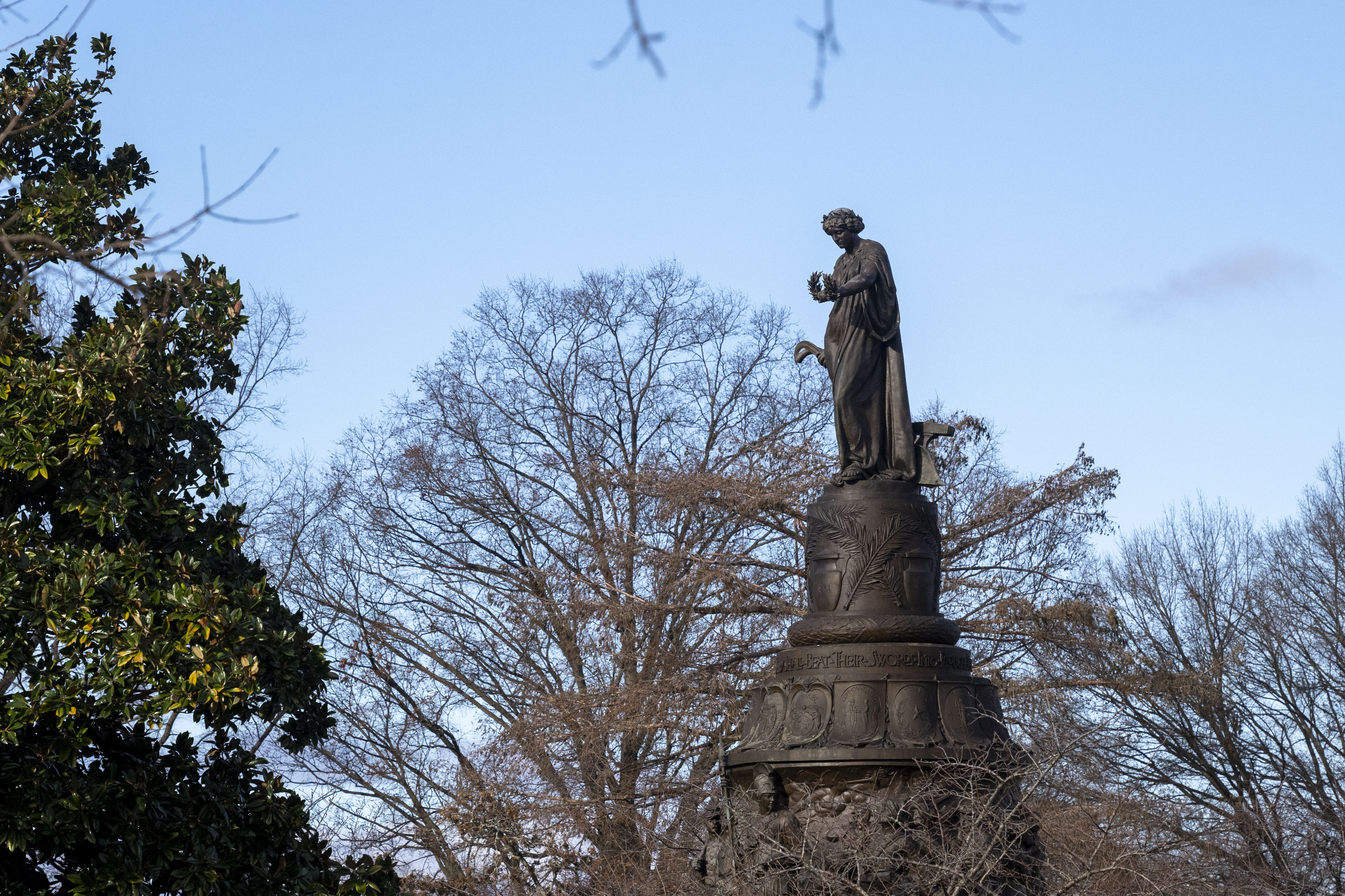 FILE - A Confederate Memorial is seen in Arlington National Cemetery in Arlington, Va., Dec. 18, 2023. (AP Photo/Kevin Wolf, File)