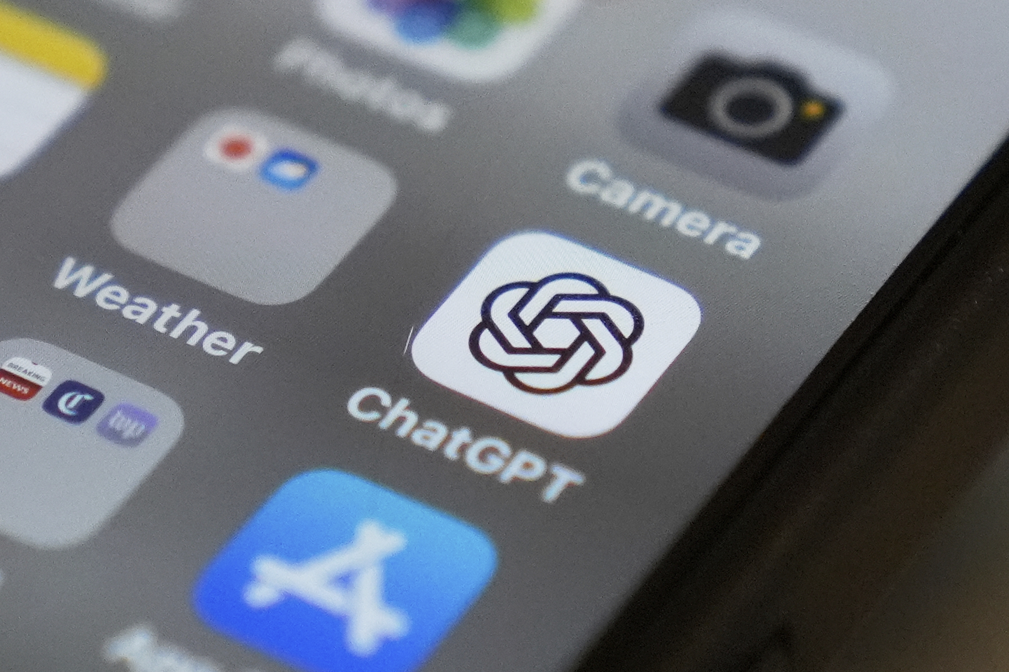 Chat GPT app icon is seen on a smartphone screen, Monday, Aug. 4, 2025, in Chicago. (AP Photo/Kiichiro Sato)