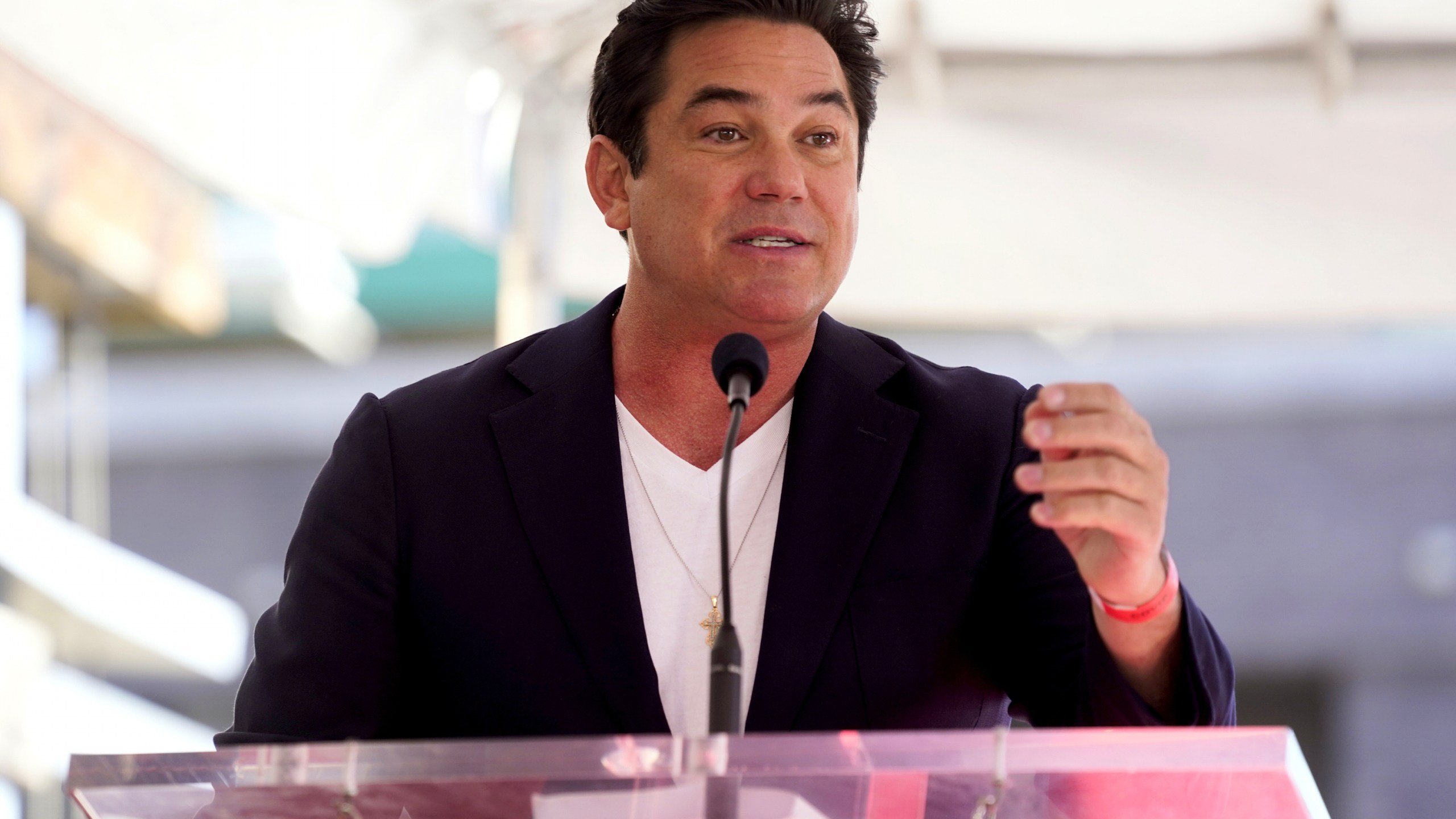 FILE - Dean Cain speaks during a ceremony honoring Mehmet Oz with a star on the Hollywood Walk of Fame in Los Angeles on Feb. 11, 2022. (AP Photo/Chris Pizzello, File)