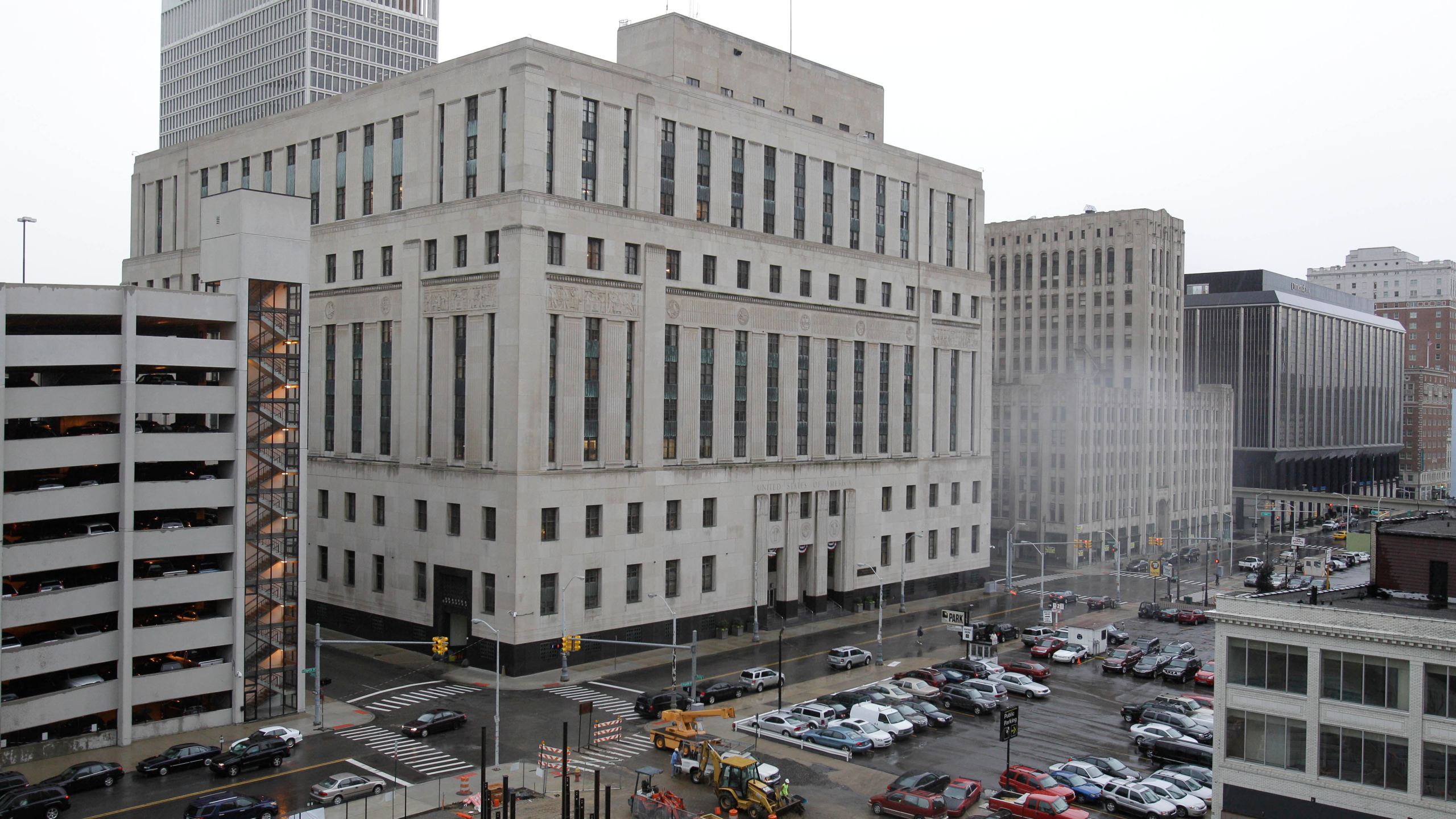 FILE - The Theodore Levin United States Courthouse is photographed in Detroit on July 11, 2011. (AP Photo/Carlos Osorio, File)