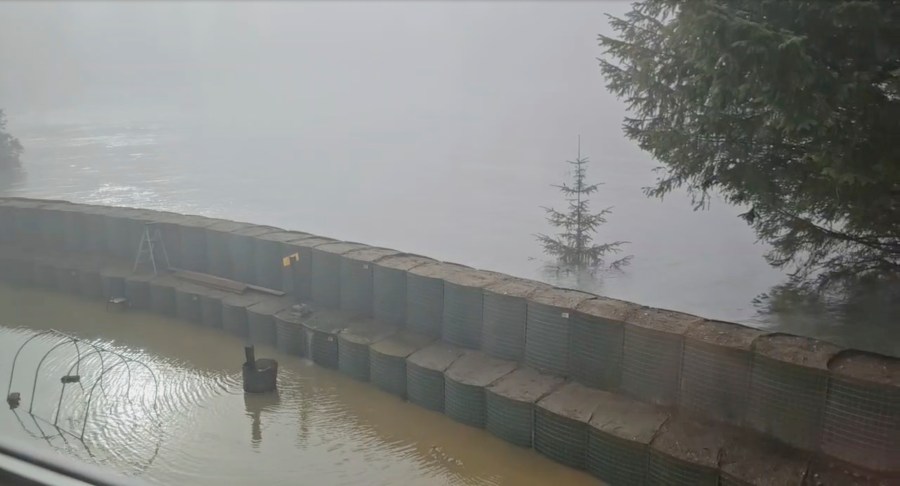 This image provided by Samuel E. Hatch shows flooding from a release of water and snowmelt at Mendenhall Glacier on Wednesday, Aug. 13, 2025 in Juneau, Alaska. (Samuel E. Hatch via AP)