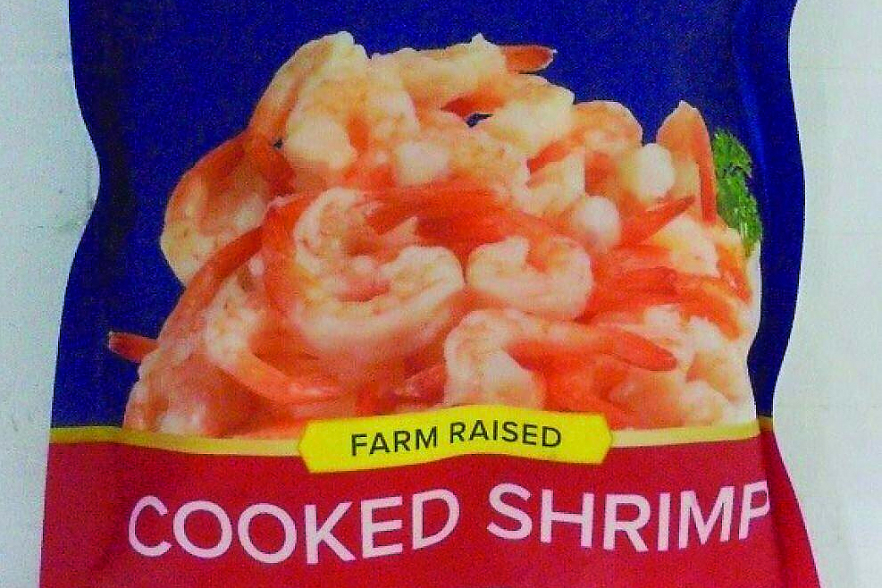 In this undated photo provided by the U.S. Food and Drug Association, a package of frozen shrimp potentially affected by radioactive contamination is seen. (U.S. Food and Drug Association via AP)