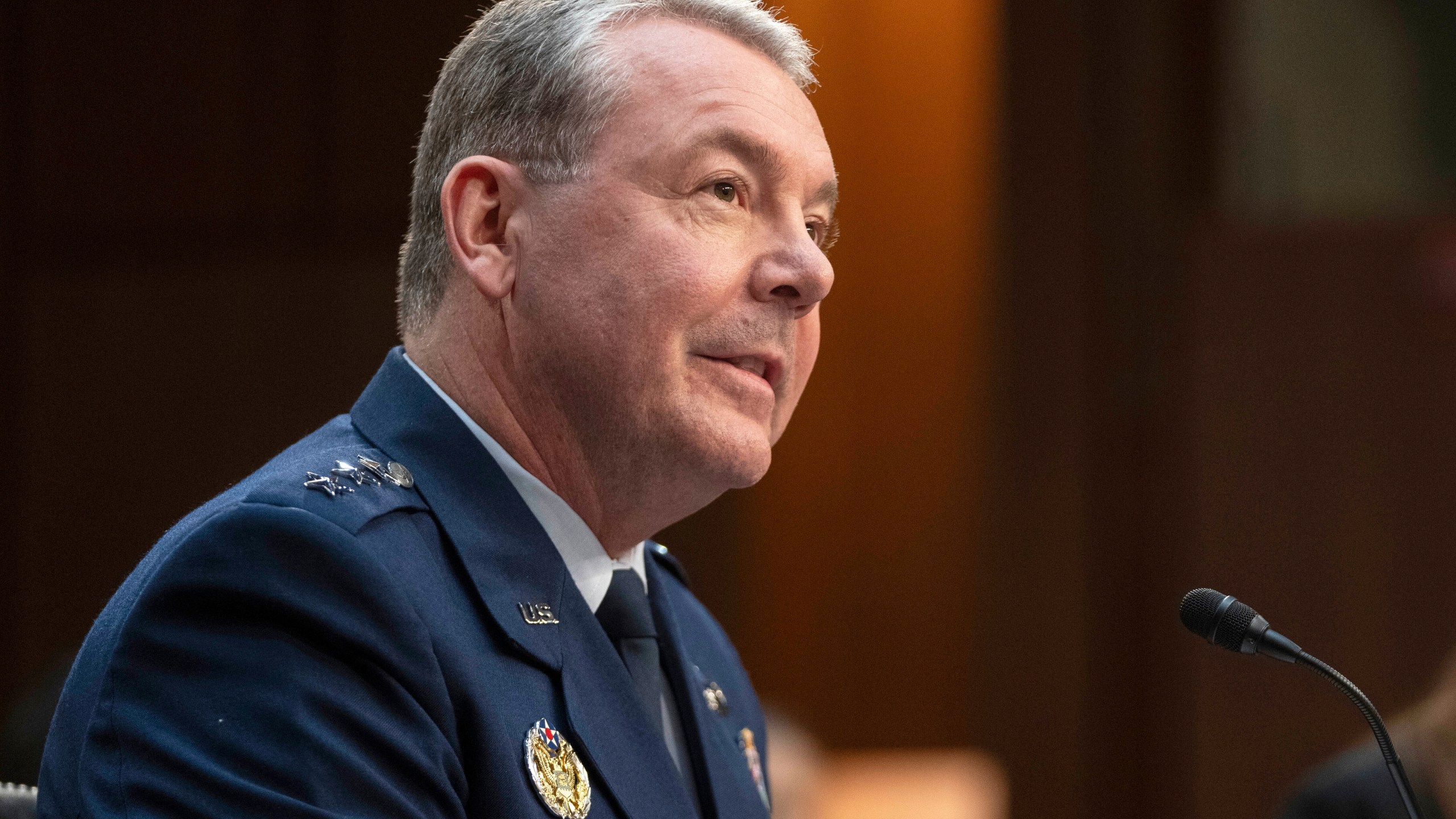 FILE - Lt. Gen. Jeffrey Kruse, director of the Defense Intelligence Agency, speaks during a hearing on Capitol Hill, Thursday, May 2, 2024, in Washington. (AP Photo/Mark Schiefelbein, File)