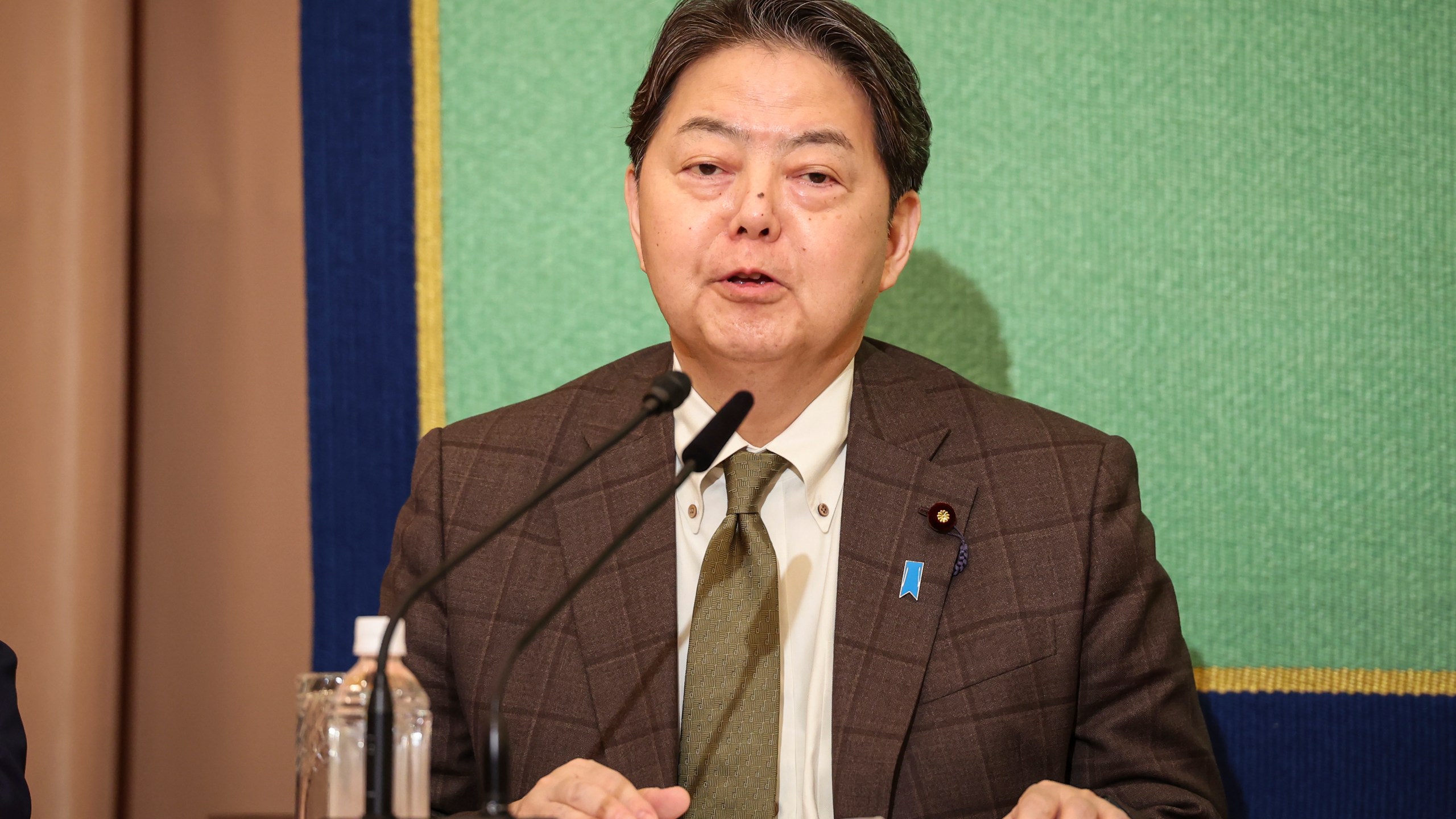 FILE - Japan's Chief Cabinet Secretary Yoshimasa Hayashi, a candidate for Japan's ruling Liberal Democratic Party's (LDP) presidential election, speaks during a debate at the Japan National Press Club in Tokyo, Sept. 14, 2024. (Takashi Aoyama/Pool Photo via AP, File)