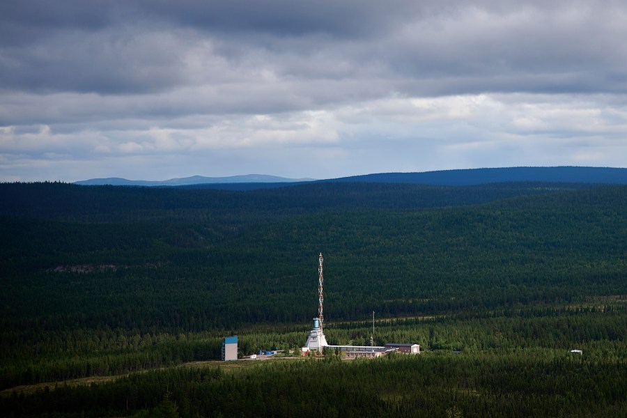 Rays of sunlight filter through the clouds illuminating the Esrange Space Center, a base deep in the Swedish forest and a part of Europe's hope to compete in the space race in Kiruna, Sweden, Tuesday, Aug. 19, 2025. (AP Photo/Malin Haarala)