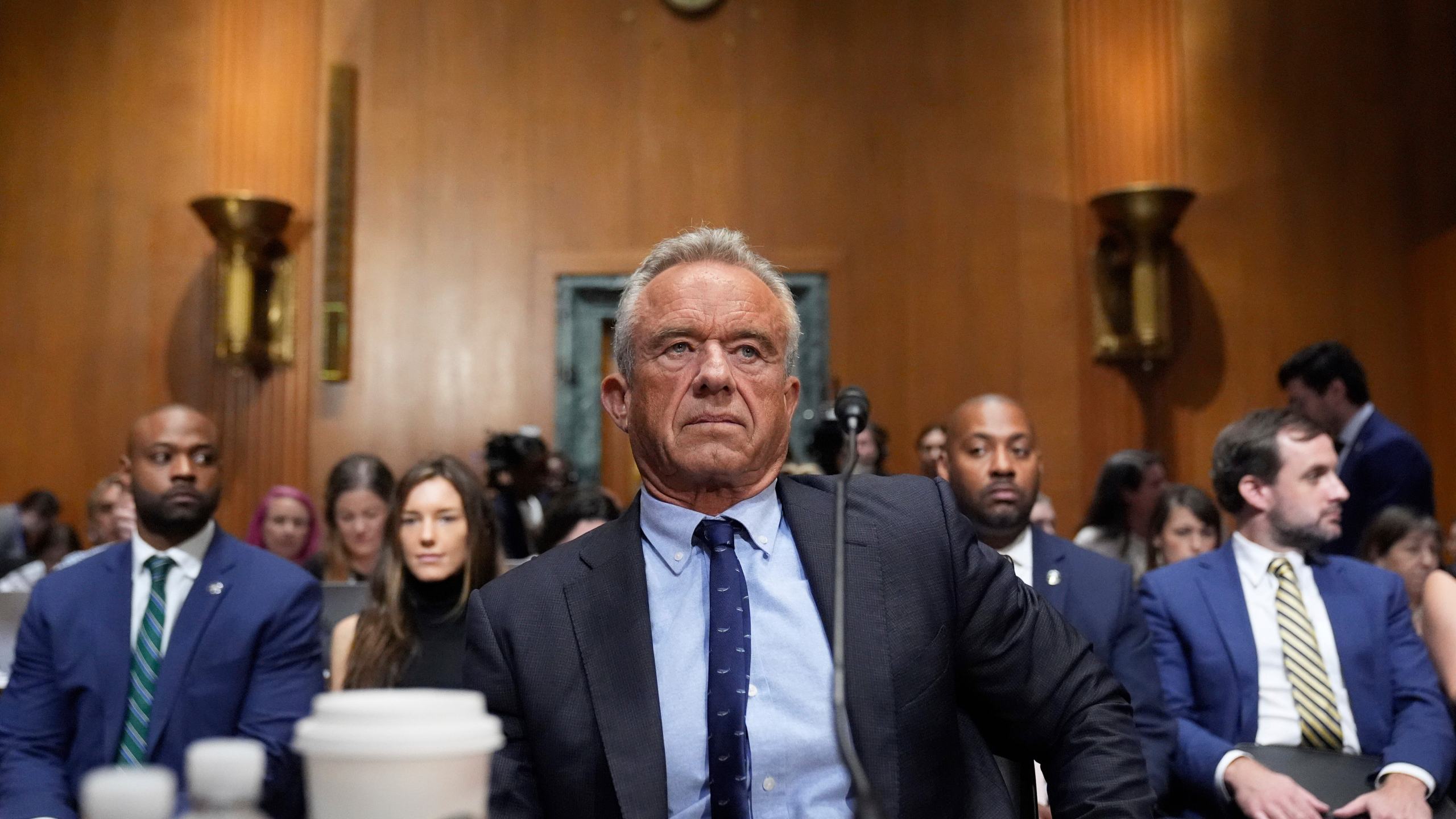Secretary of Health and Human Services Robert F. Kennedy Jr., appears before the Senate Finance Committee, on Capitol Hill in Washington, Thursday, Sept. 4, 2025. (AP Photo/Mark Schiefelbein)